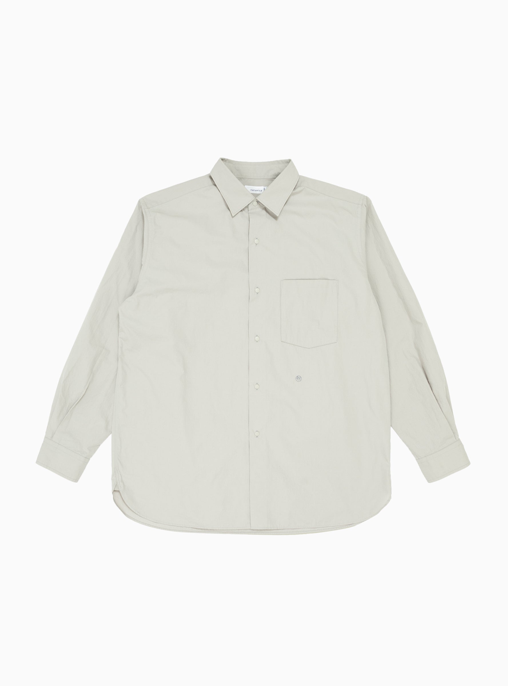  nanamica Wind Regular Collar Shirt Light Grey