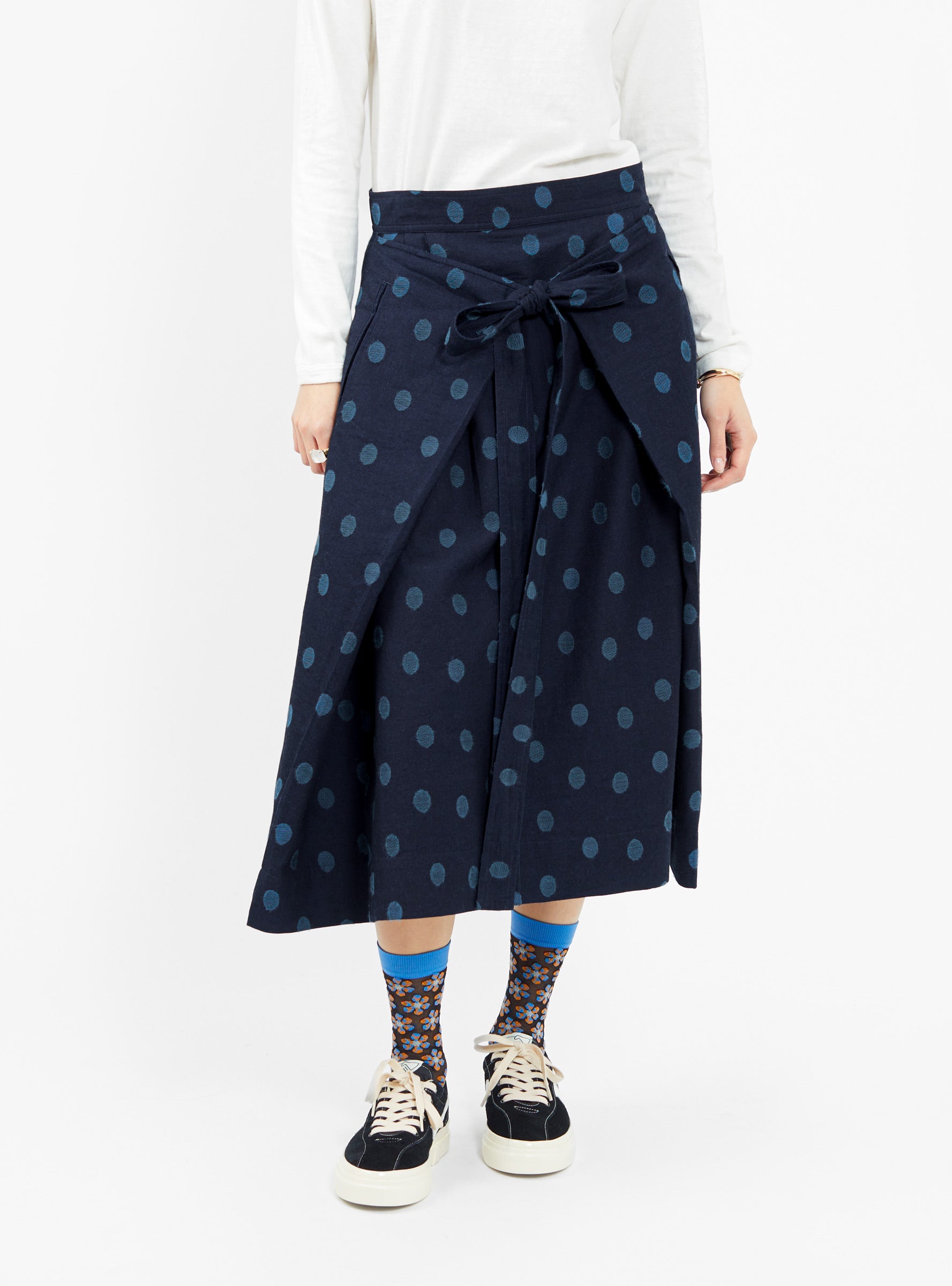 Ymc YMC George Skirt Indigo Polka Dot - Size: Small