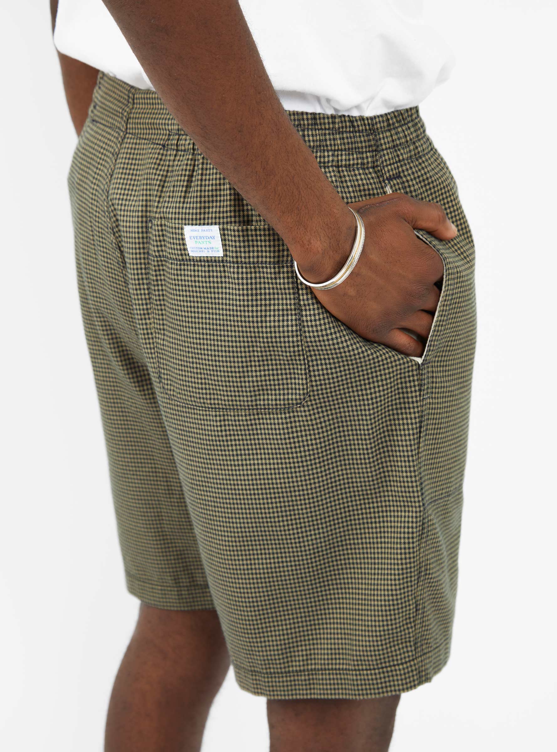  Home Party Shorts Tan Check - Size: Small