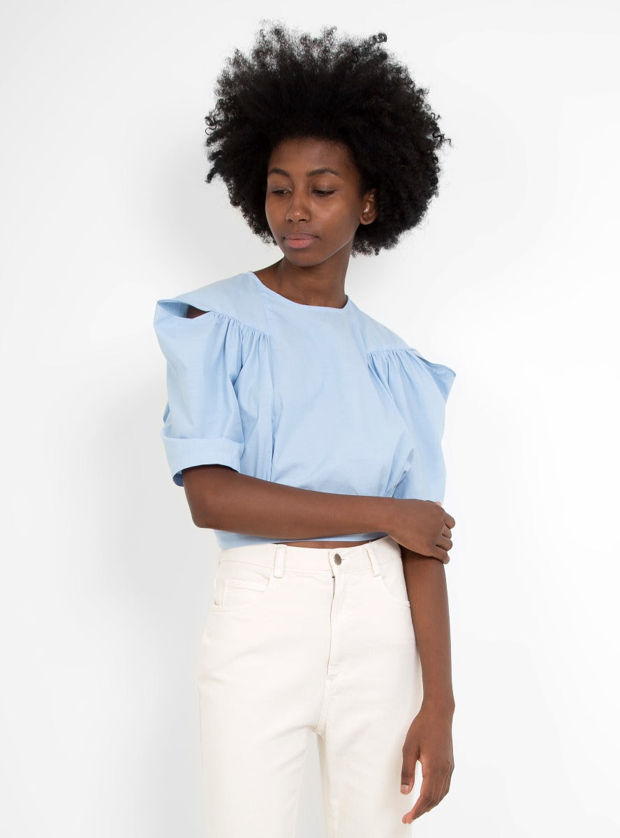  Rachel Comey Crescent Shirting Top Blue