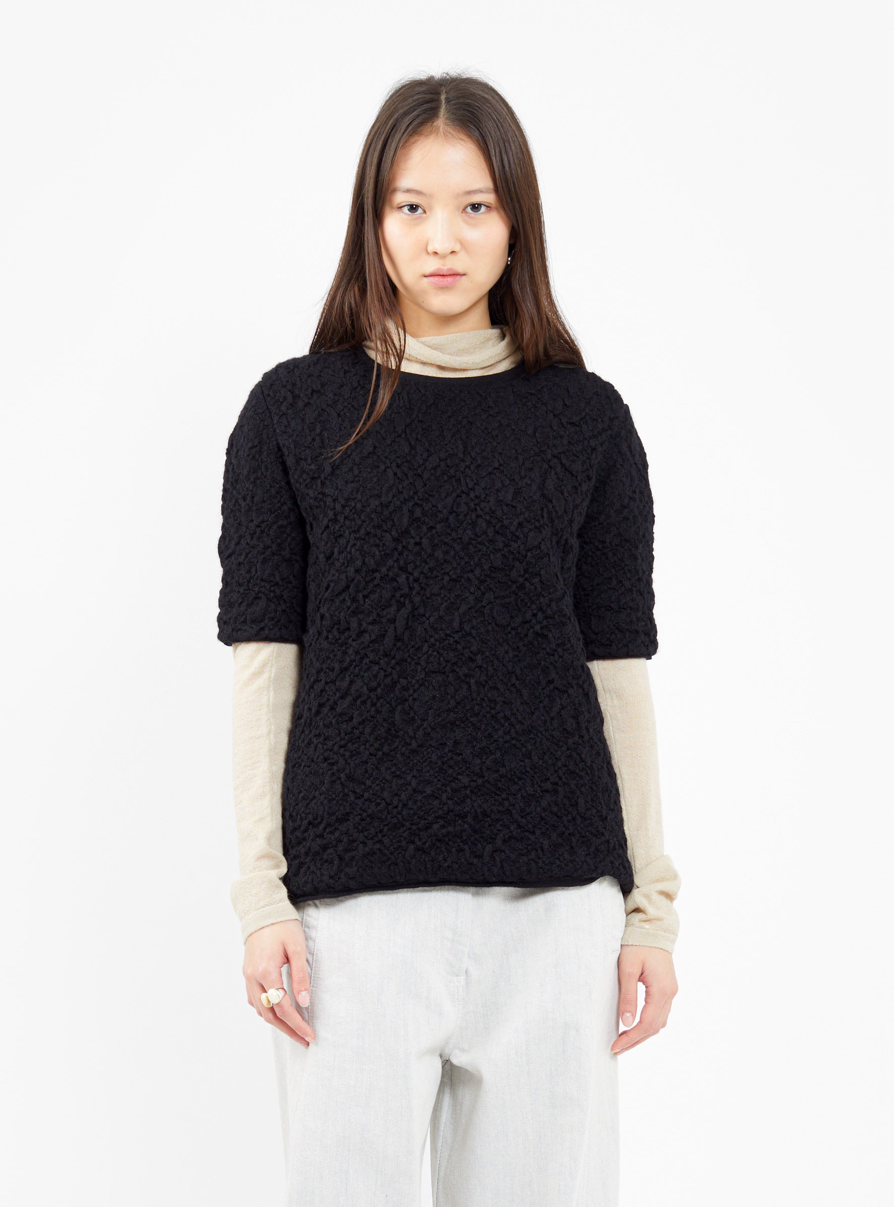  Lauren Manoogian Gauze Crewneck Black