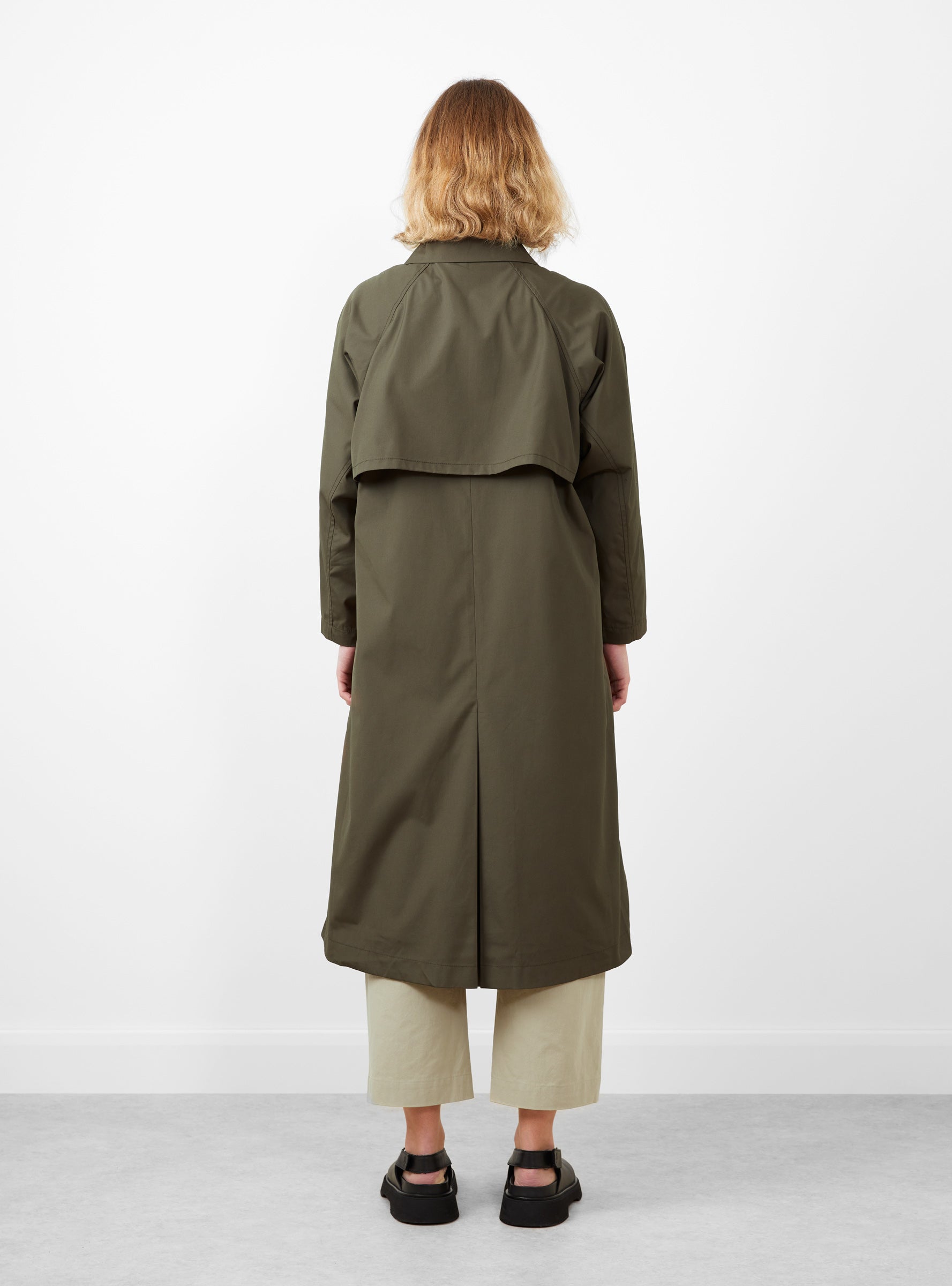  7115 by Szeki Spring Trench Overcoat Olive - Size: Small