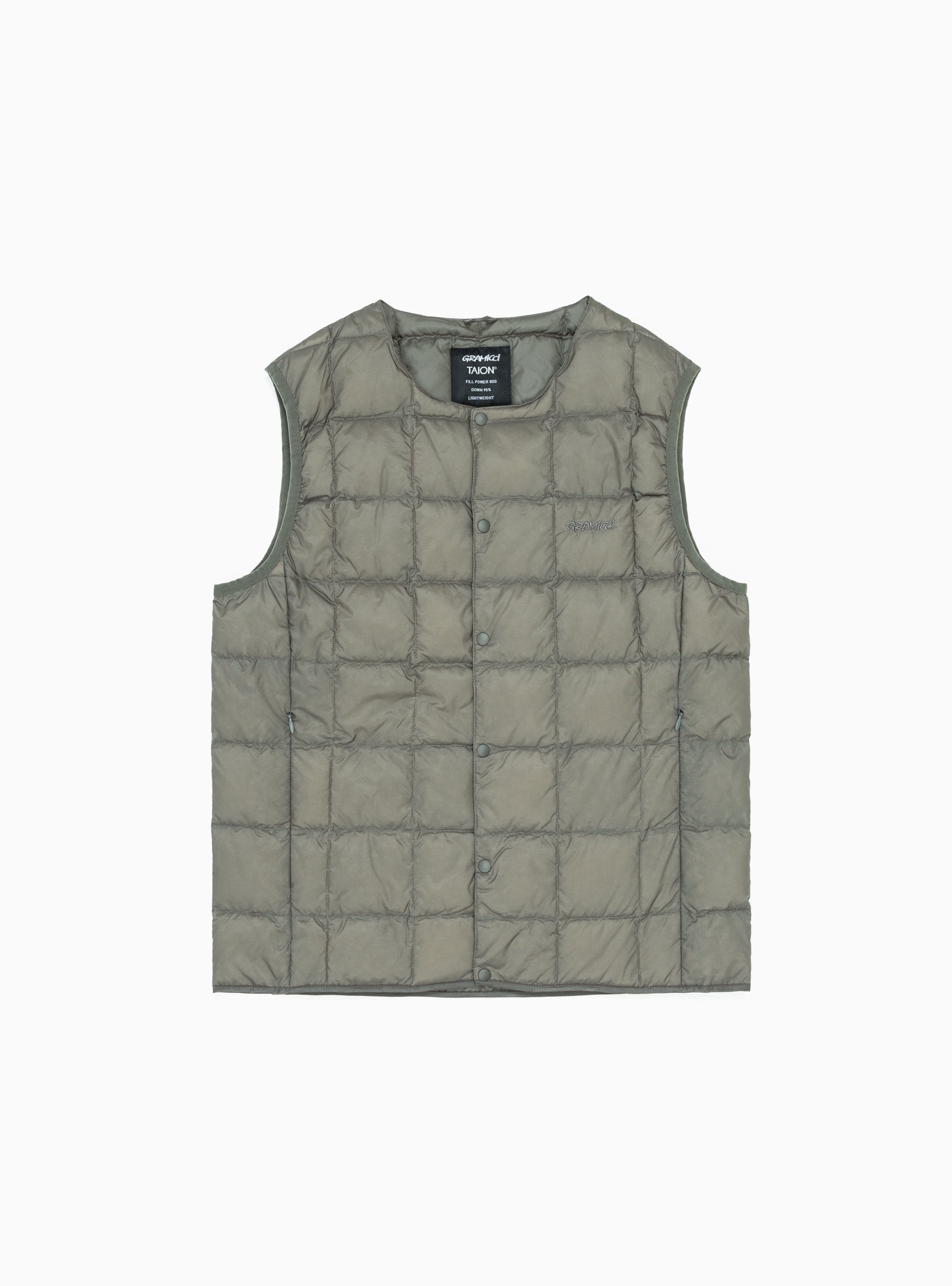  Gramicci x Taion Inner Down Vest Stone Grey