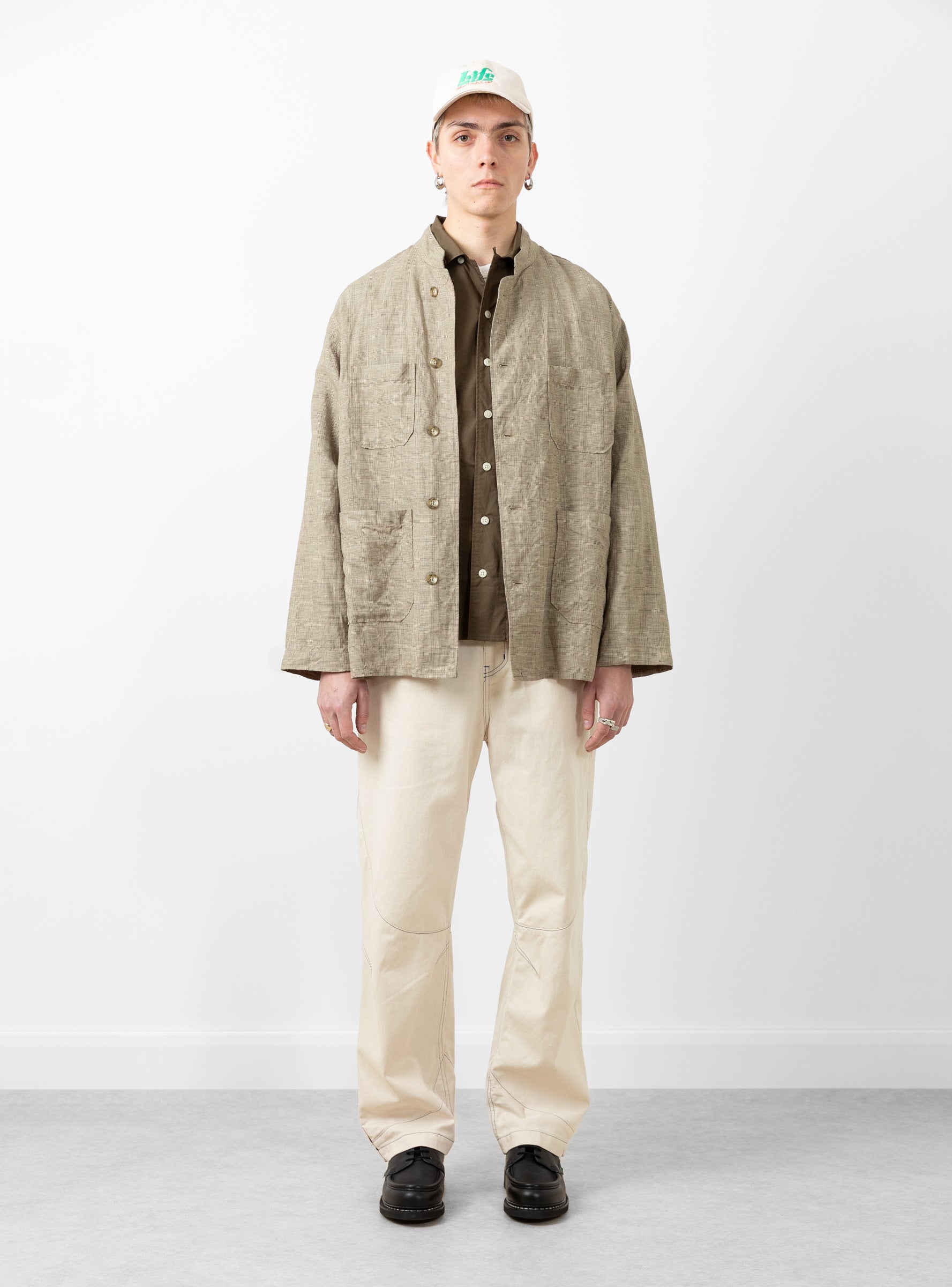 engineered garments Engineered Garments Dayton Shirt Beige Glen Plaid - Size: Large