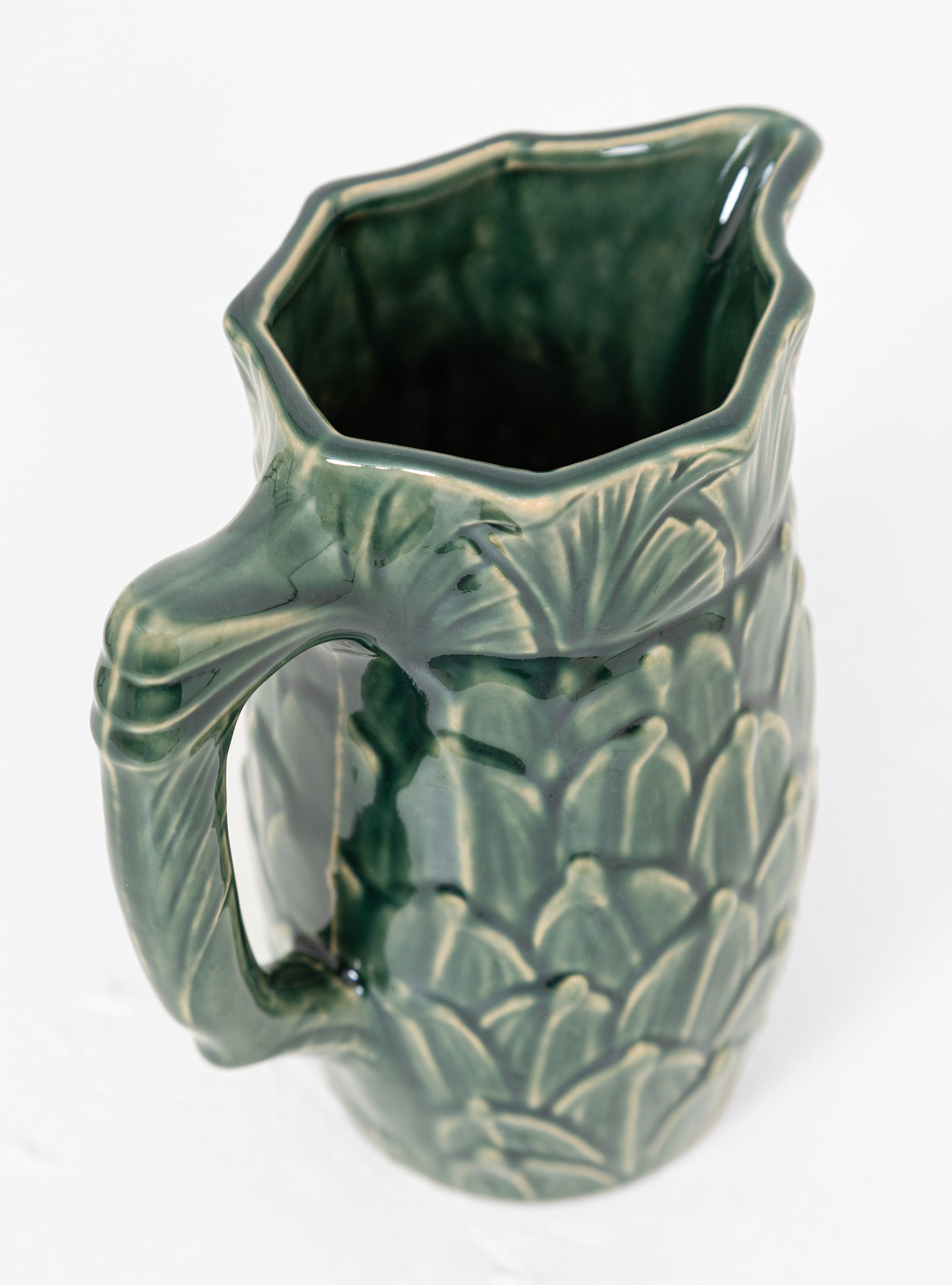  Manufacture de Digoin Leaf Pitcher Green