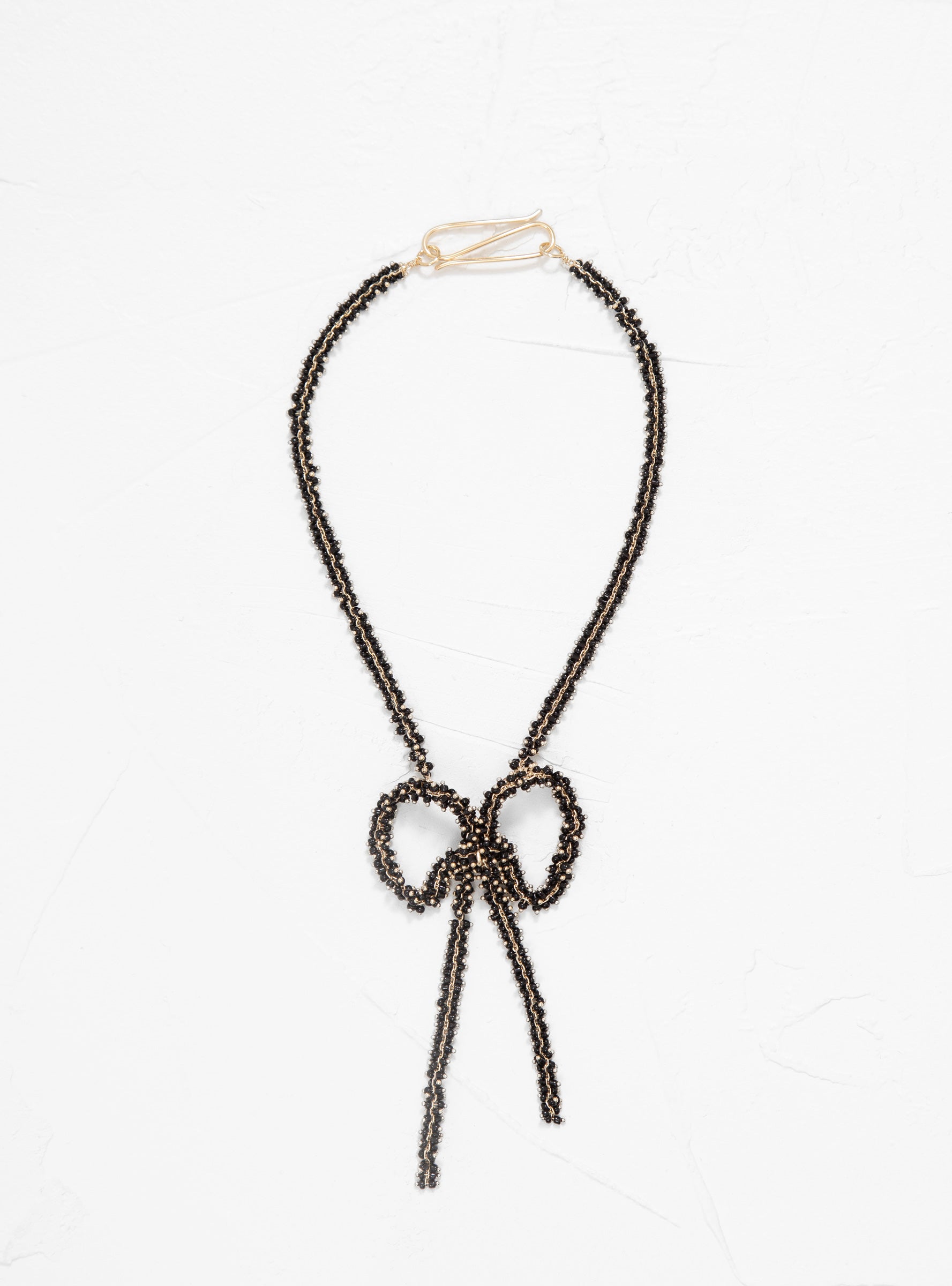  BEATRIZ PALACIOS Bow Necklace Black