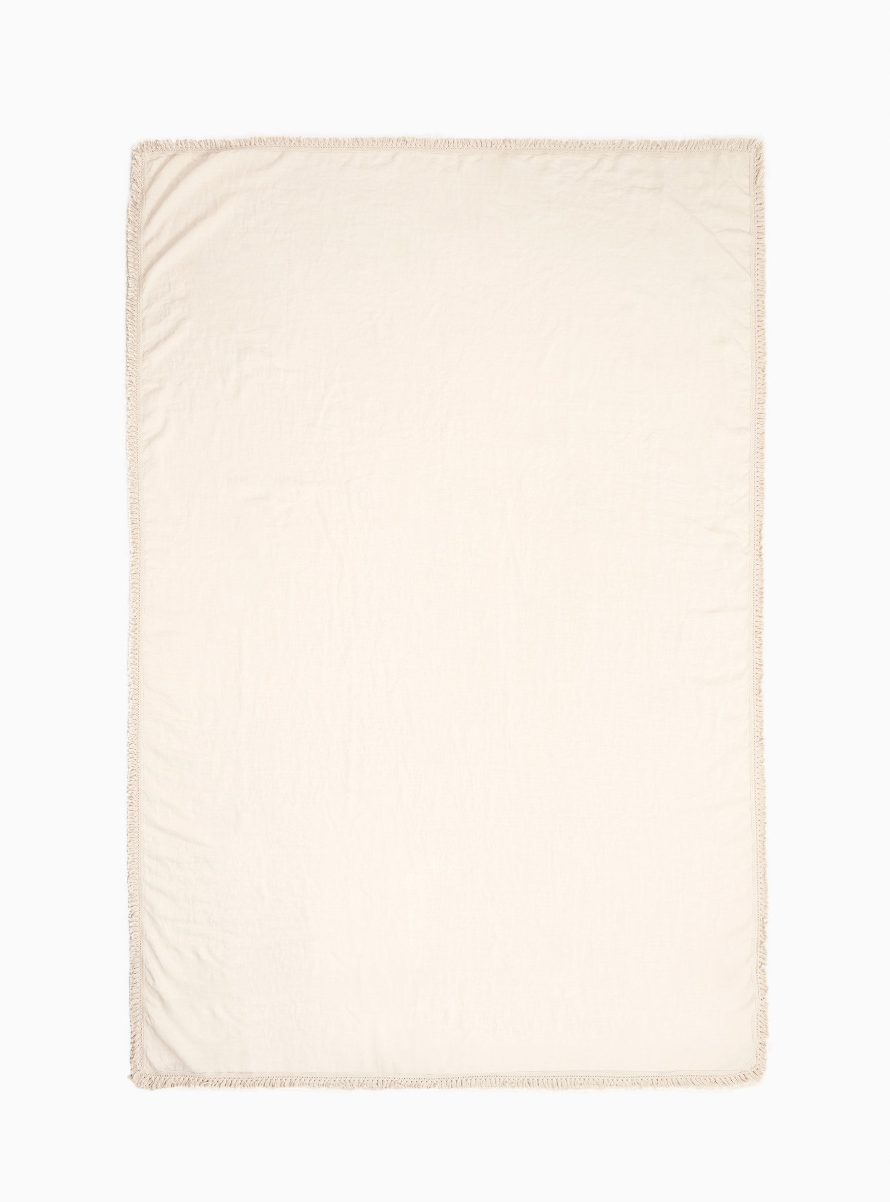  Once Milano Large Fringed Tablecloth Cream