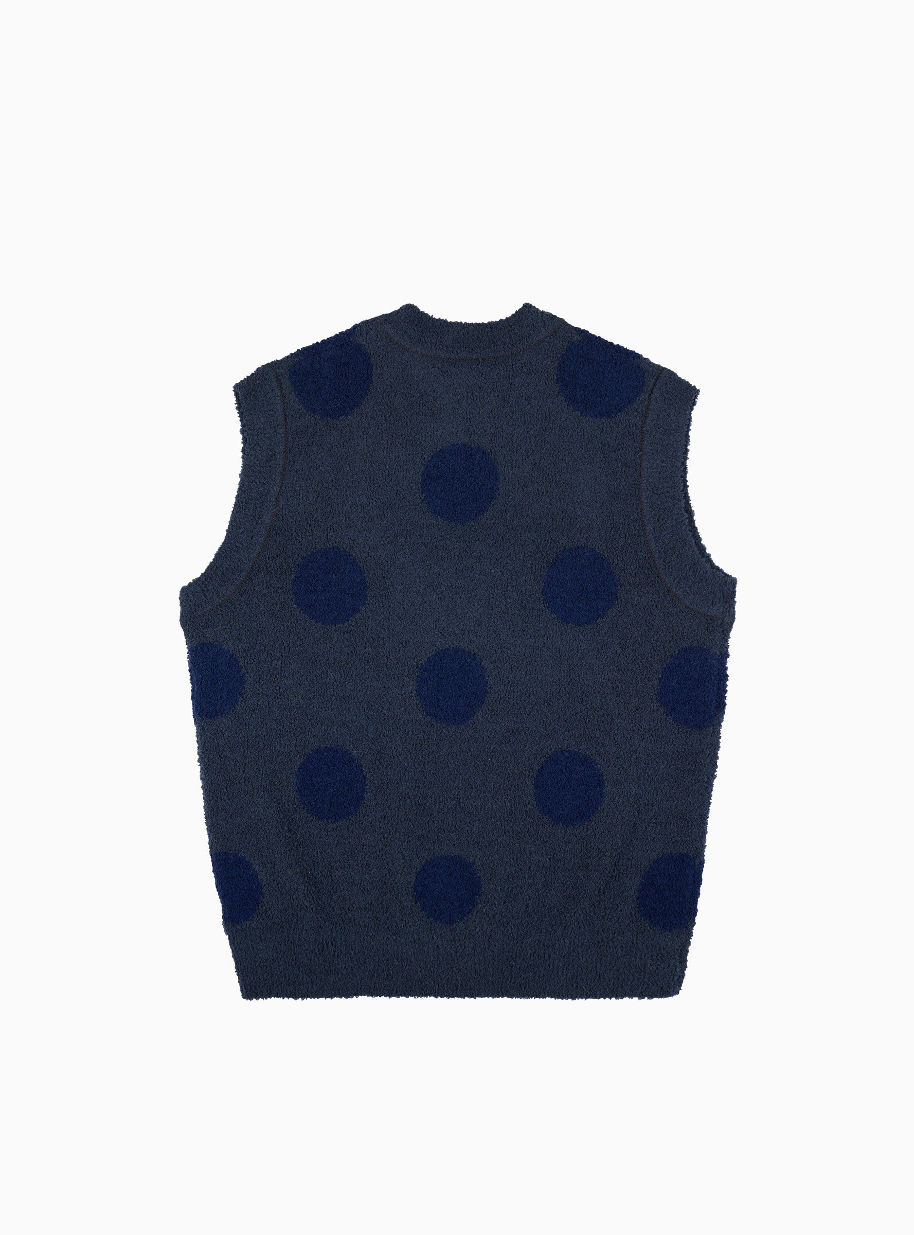 Brain Dead Brain Dead Teddy Fur Dot Sweater Vest Navy - Size: Medium