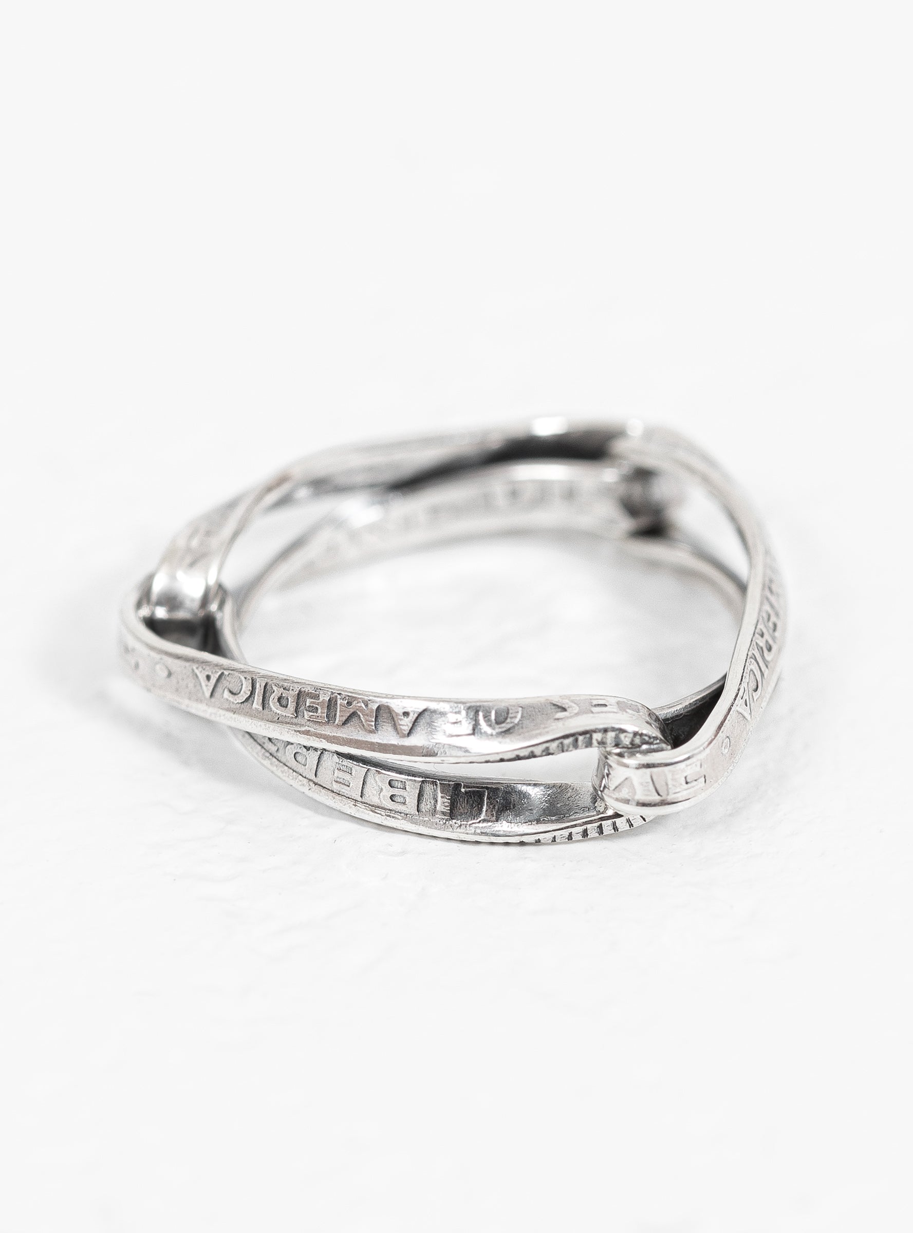  NORTH WORKS 10 Cent Tri Ring Silver