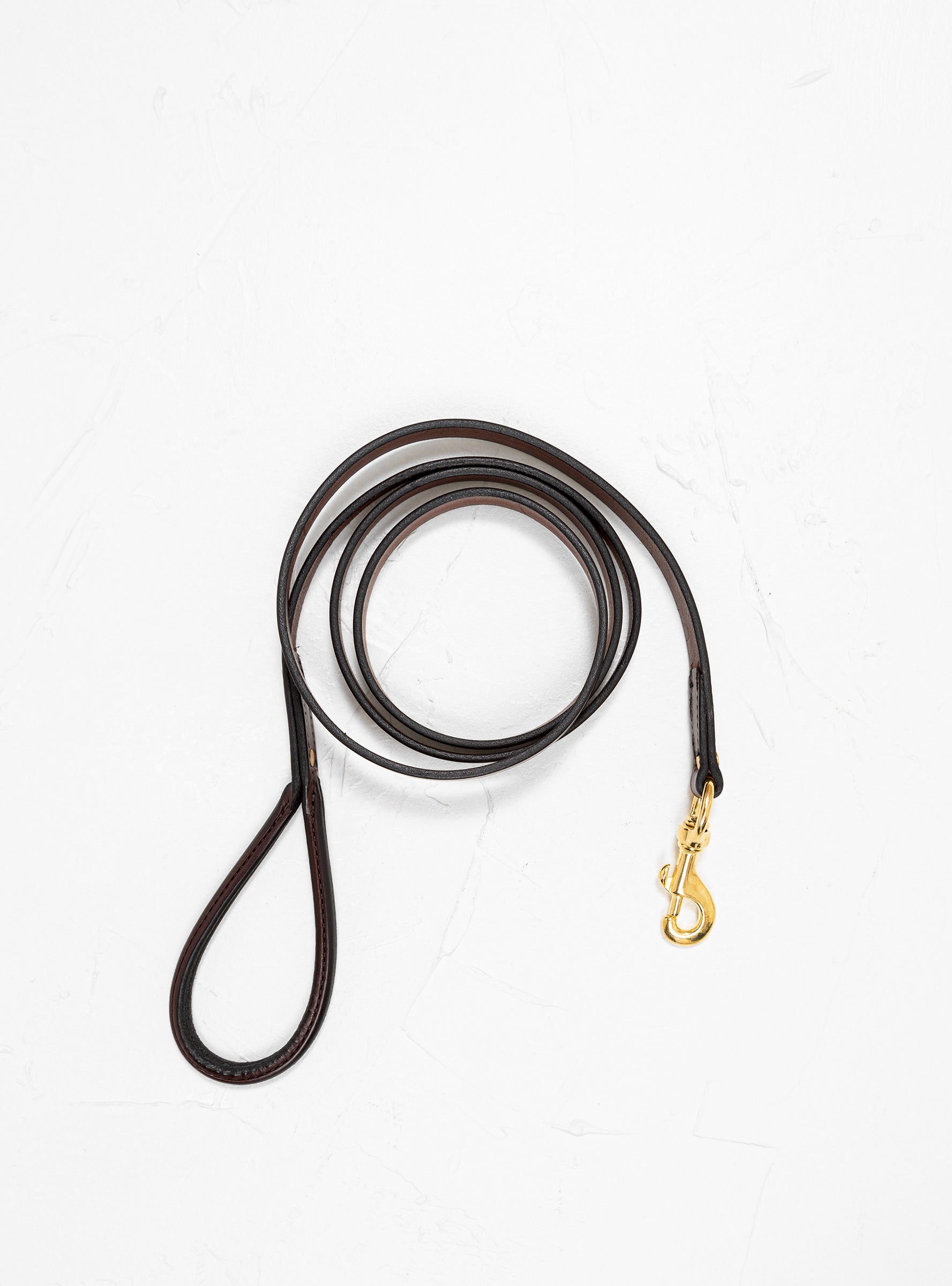  Tory Leather Rolled Leather Dog Leash Havana Brown & Brass