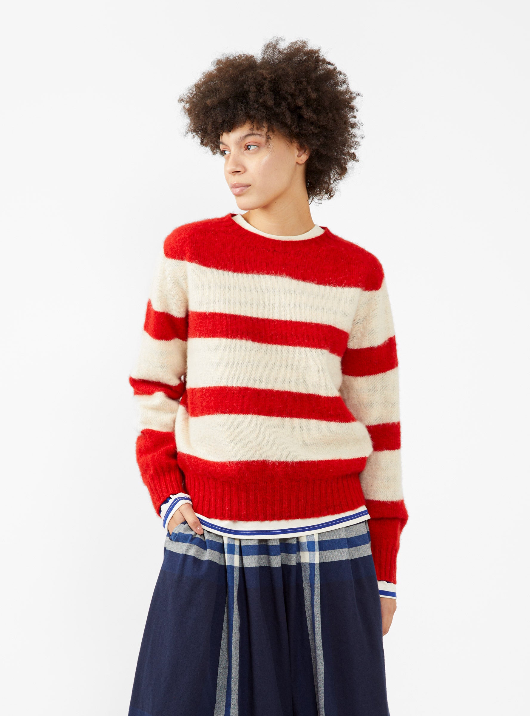  Howlin' A Dance in the Jungle Sweater Red & Beige Stripe