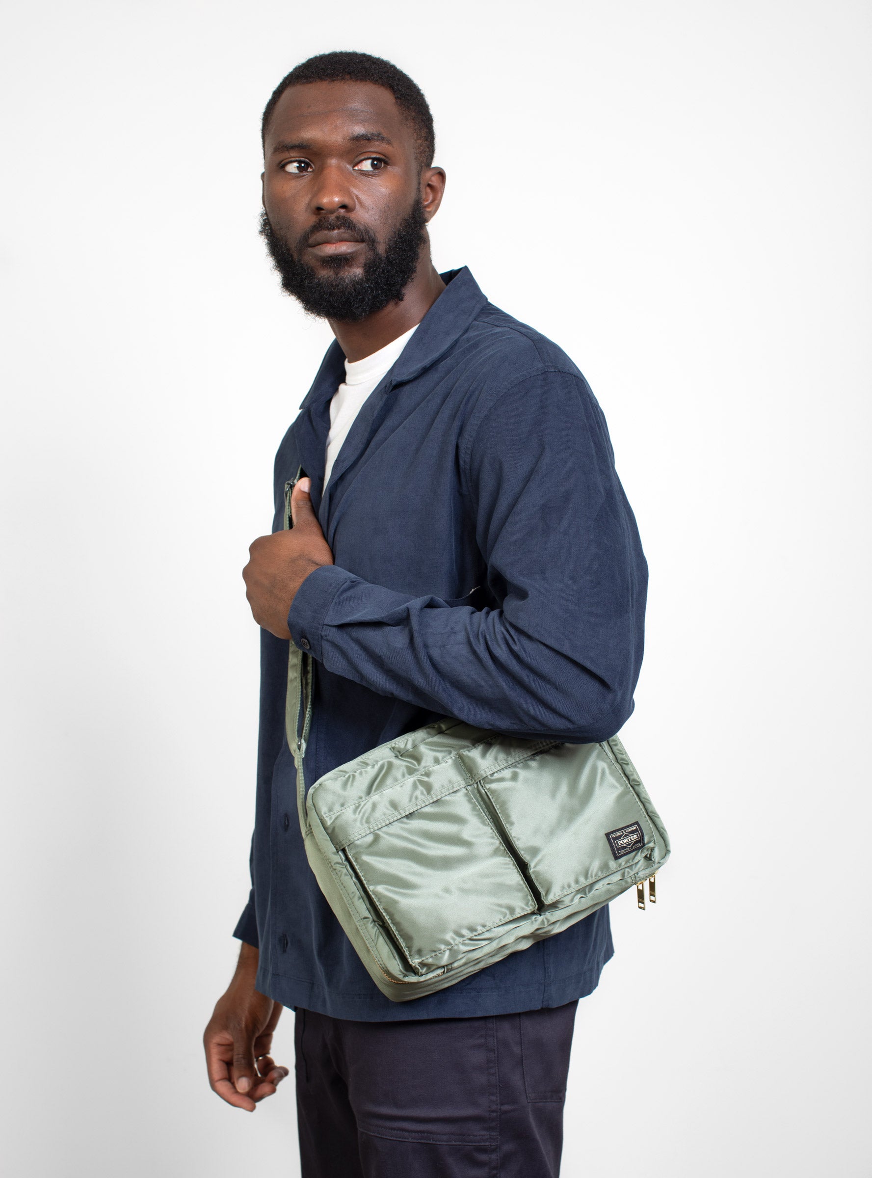  Porter Yoshida & Co. TANKER Shoulder Bag Large Sage Green