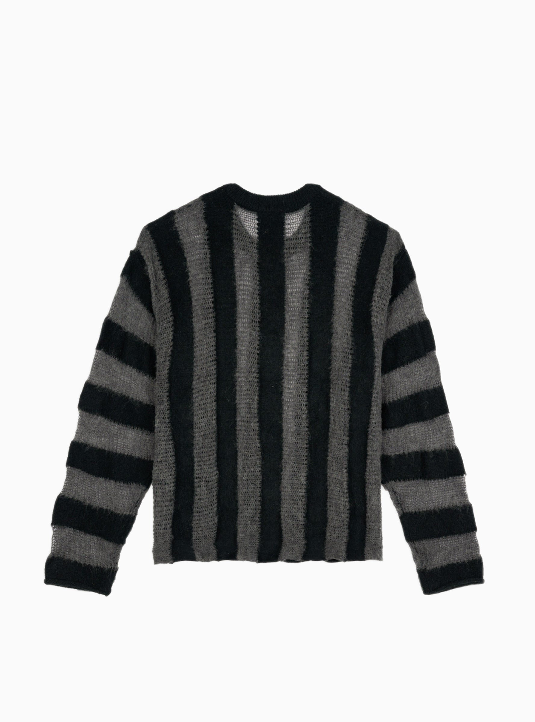 Brain Dead Brain Dead Fuzzy Threadbare Sweater Black Stripe - Size: Large