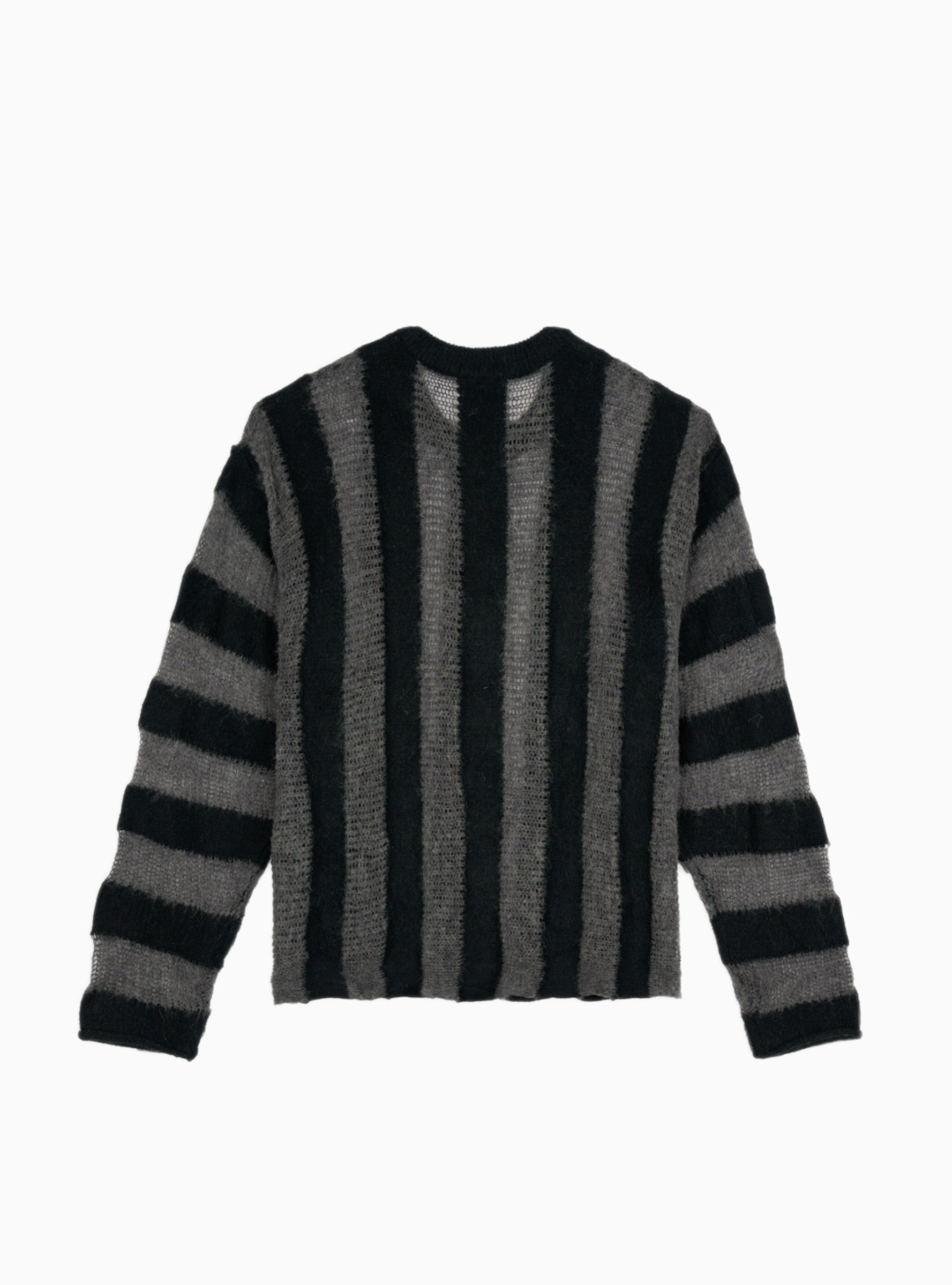 Brain Dead Brain Dead Fuzzy Threadbare Sweater Black Stripe - Size: Medium