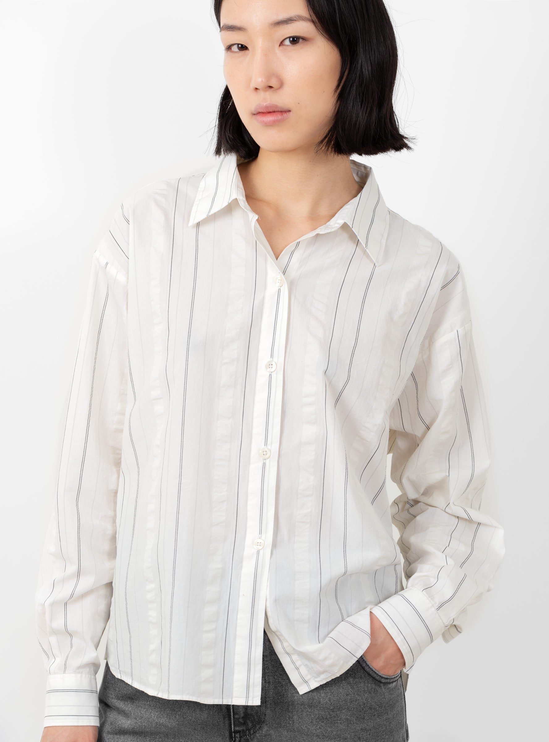  mfpen Exec Shirt White Stripe - Size: Large