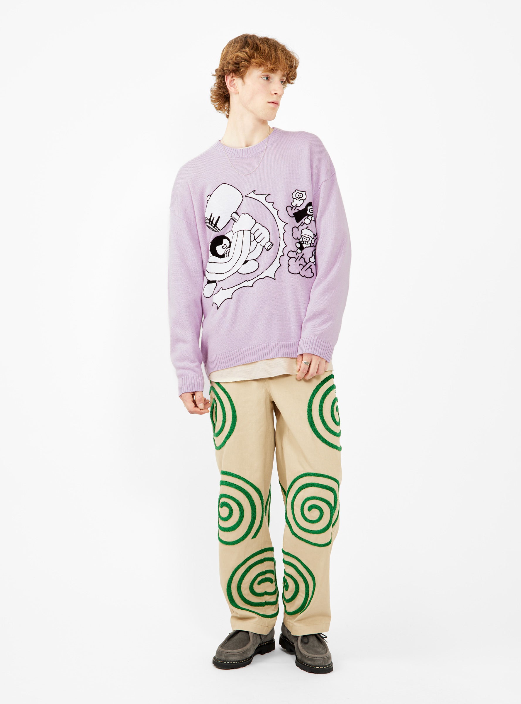 Brain Dead Brain Dead Hammer Sweater Lilac - Size: Large