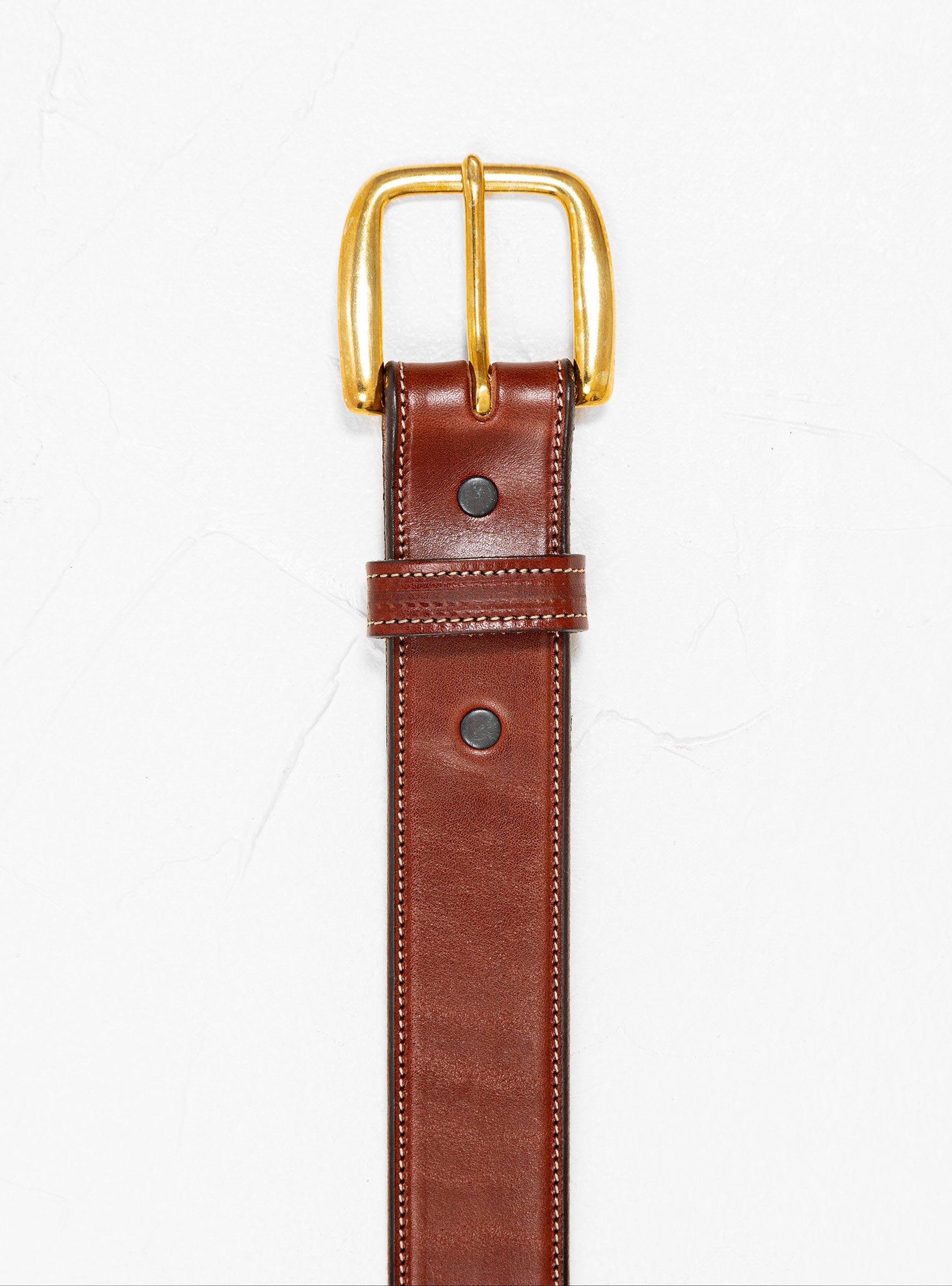  Tory Leather Stitched Belt Oakbark Brown - 36"