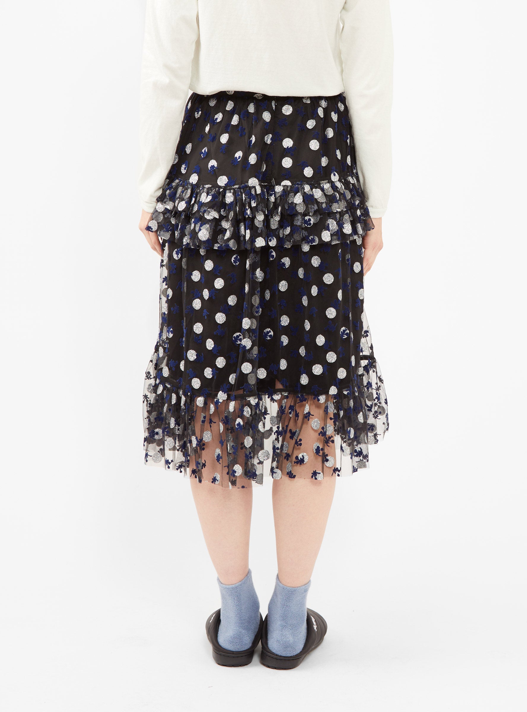  Shrimps Tate Flocked Midi Skirt Black - Size: UK6