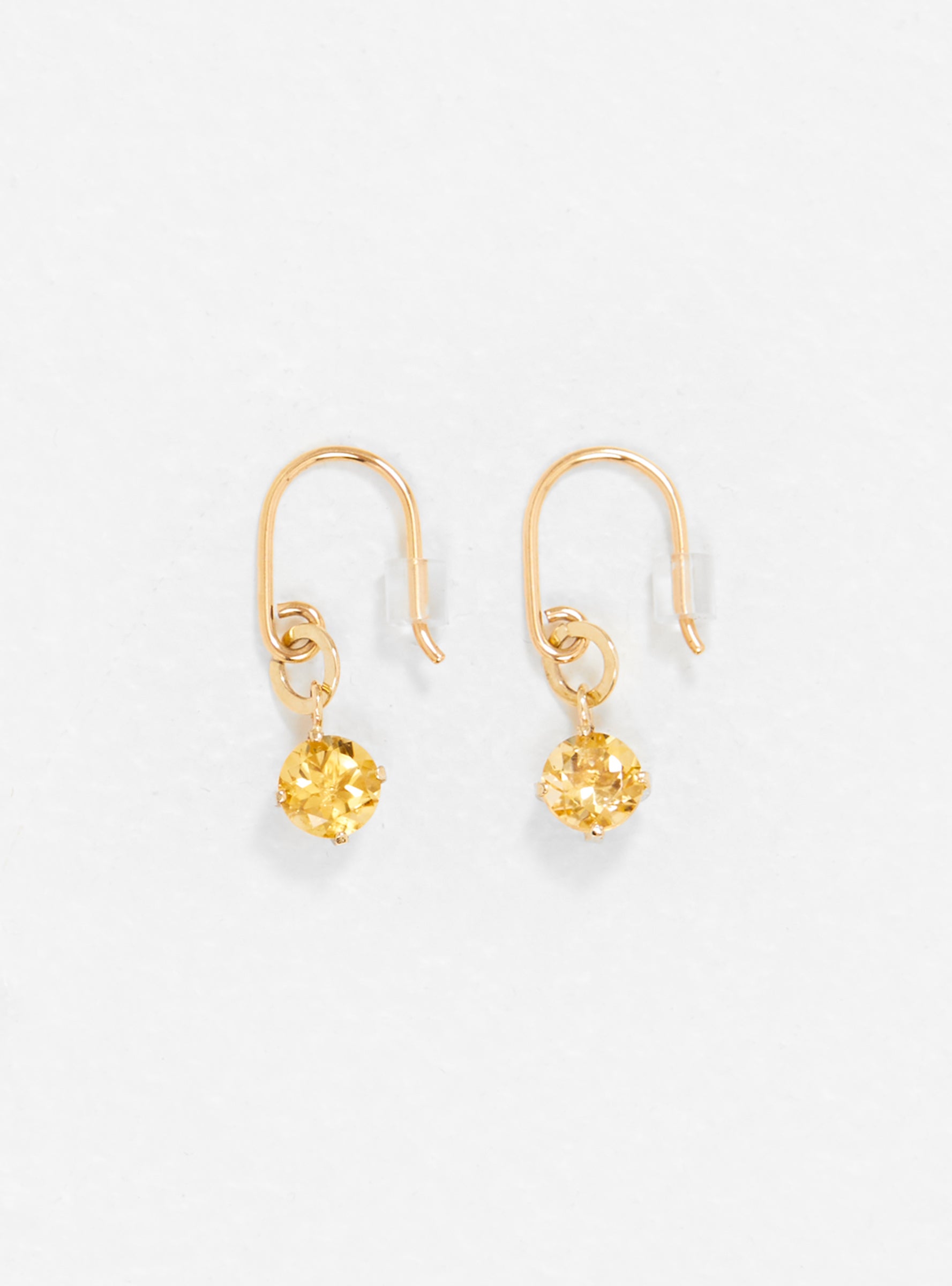  Helena Rohner Faceted Stone Golden Citrine 9K Gold Earrings