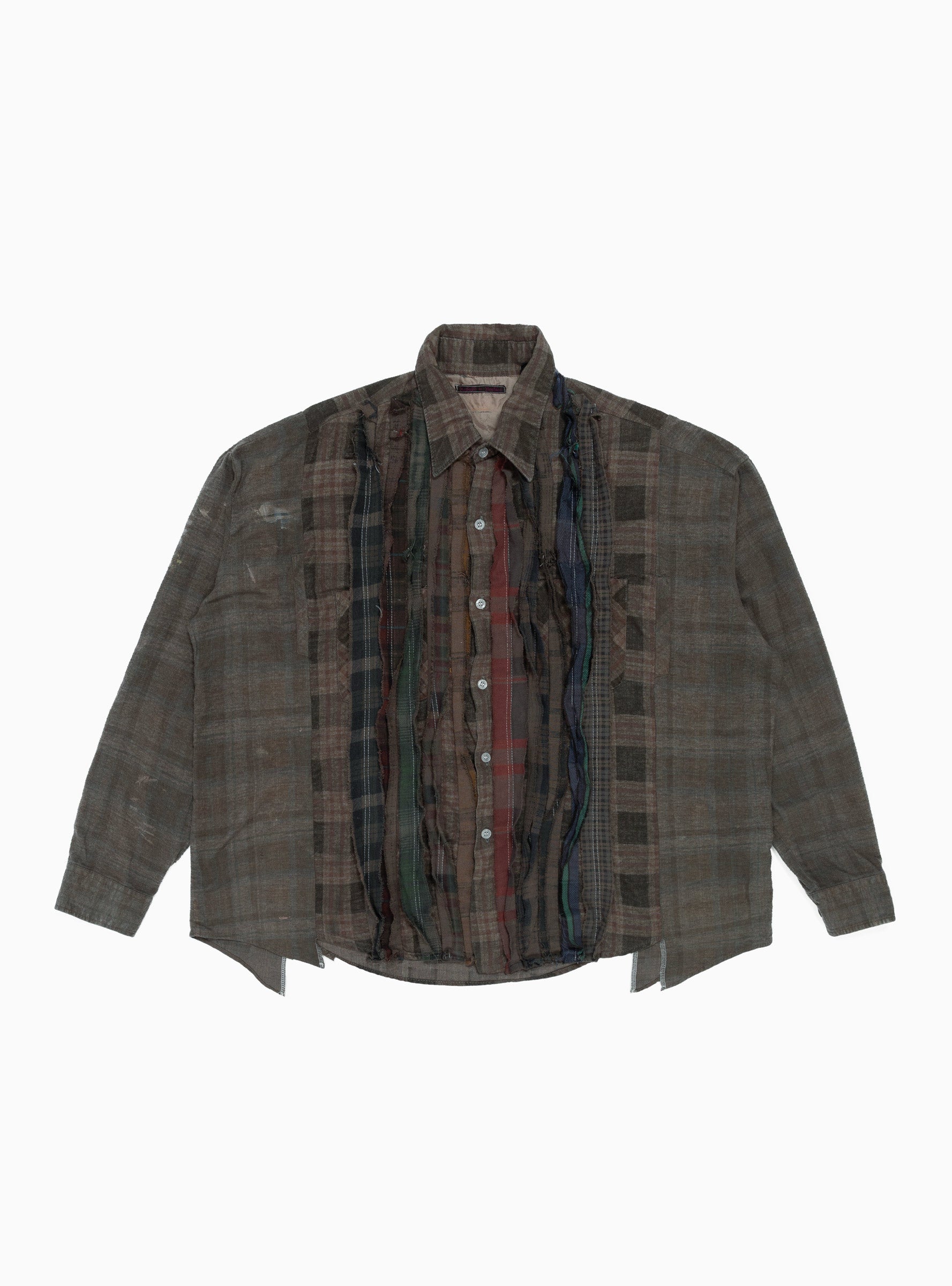  Needles Rebuild Ribbon Wide Shirt Brown