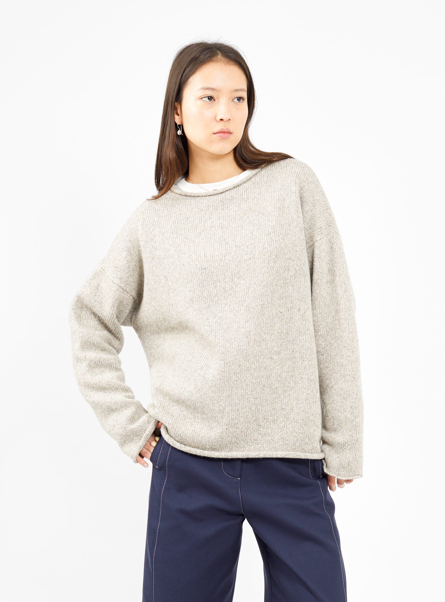  Lauren Manoogian Bateau Rollneck Heather Grey