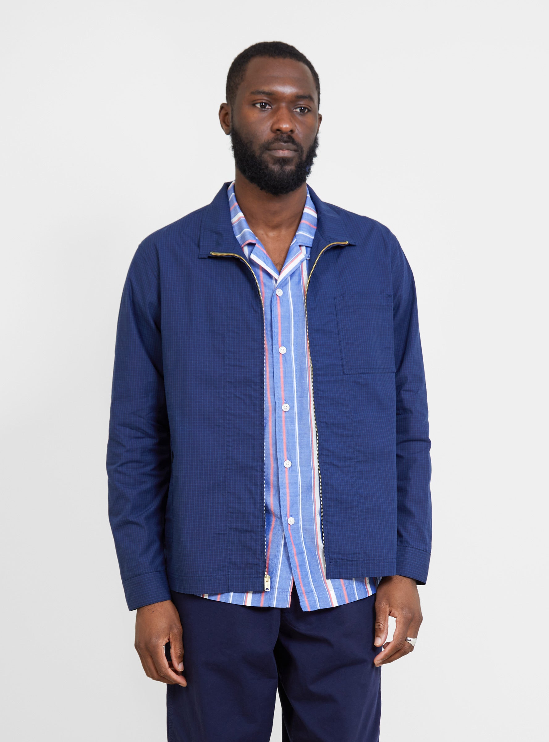  Garbstore Lazy Shirt Indigo Blue Check