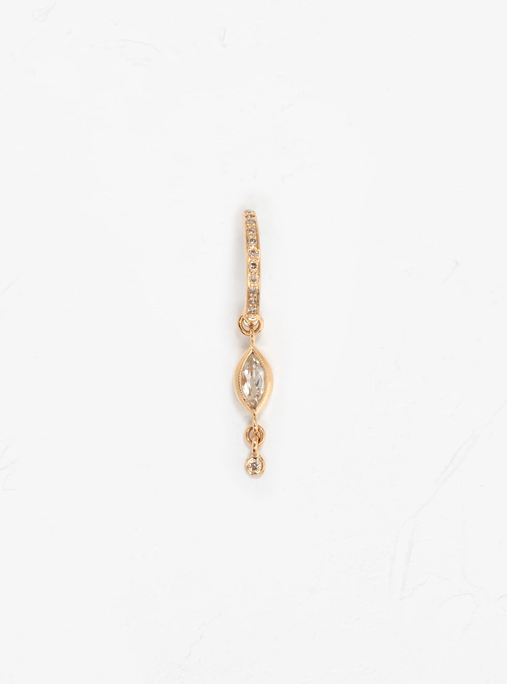  Celine Daoust Marquise Moonstone & Diamond Hoop Earring