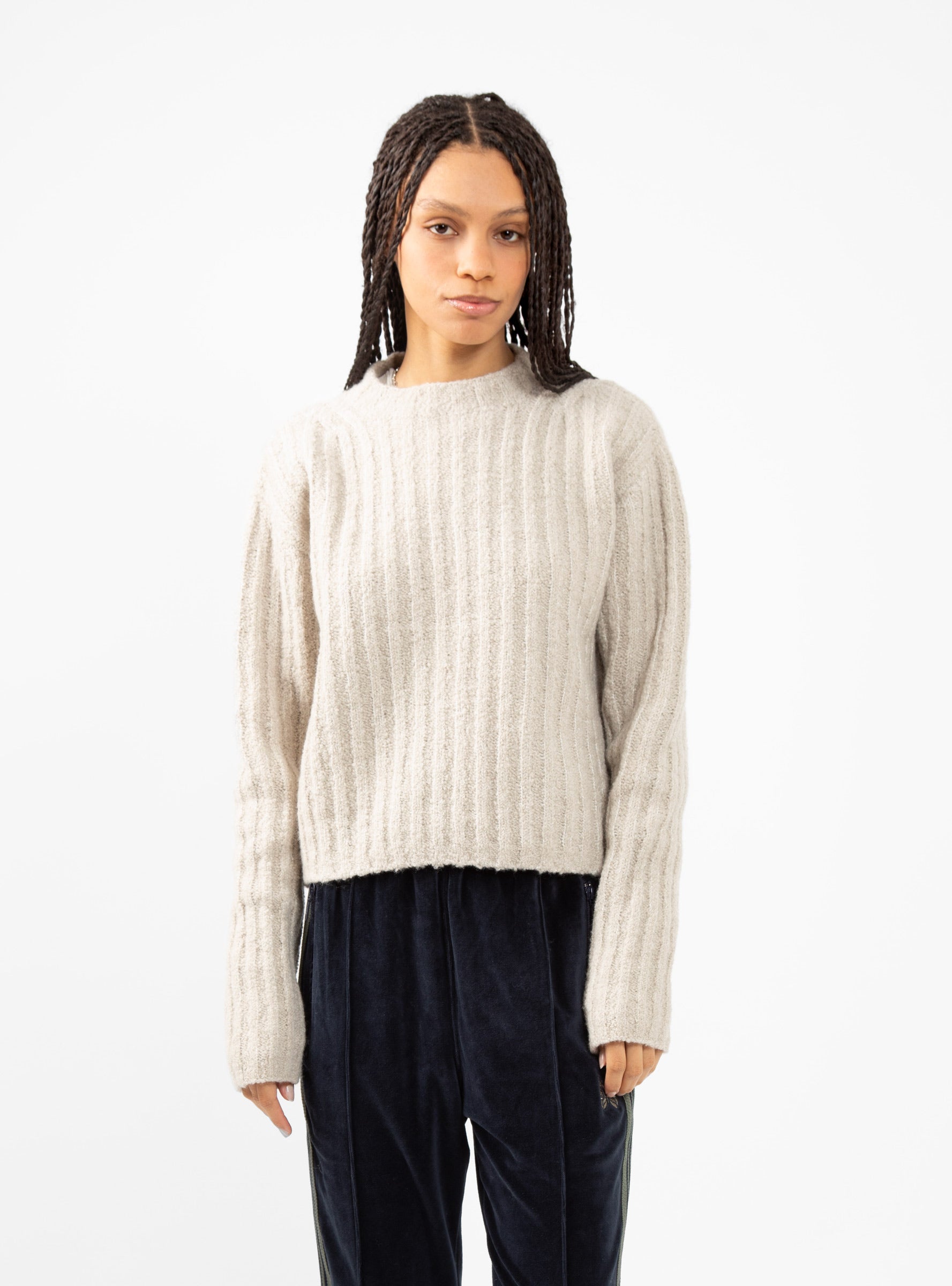  Lauren Manoogian Plush Rib Crewneck Cream