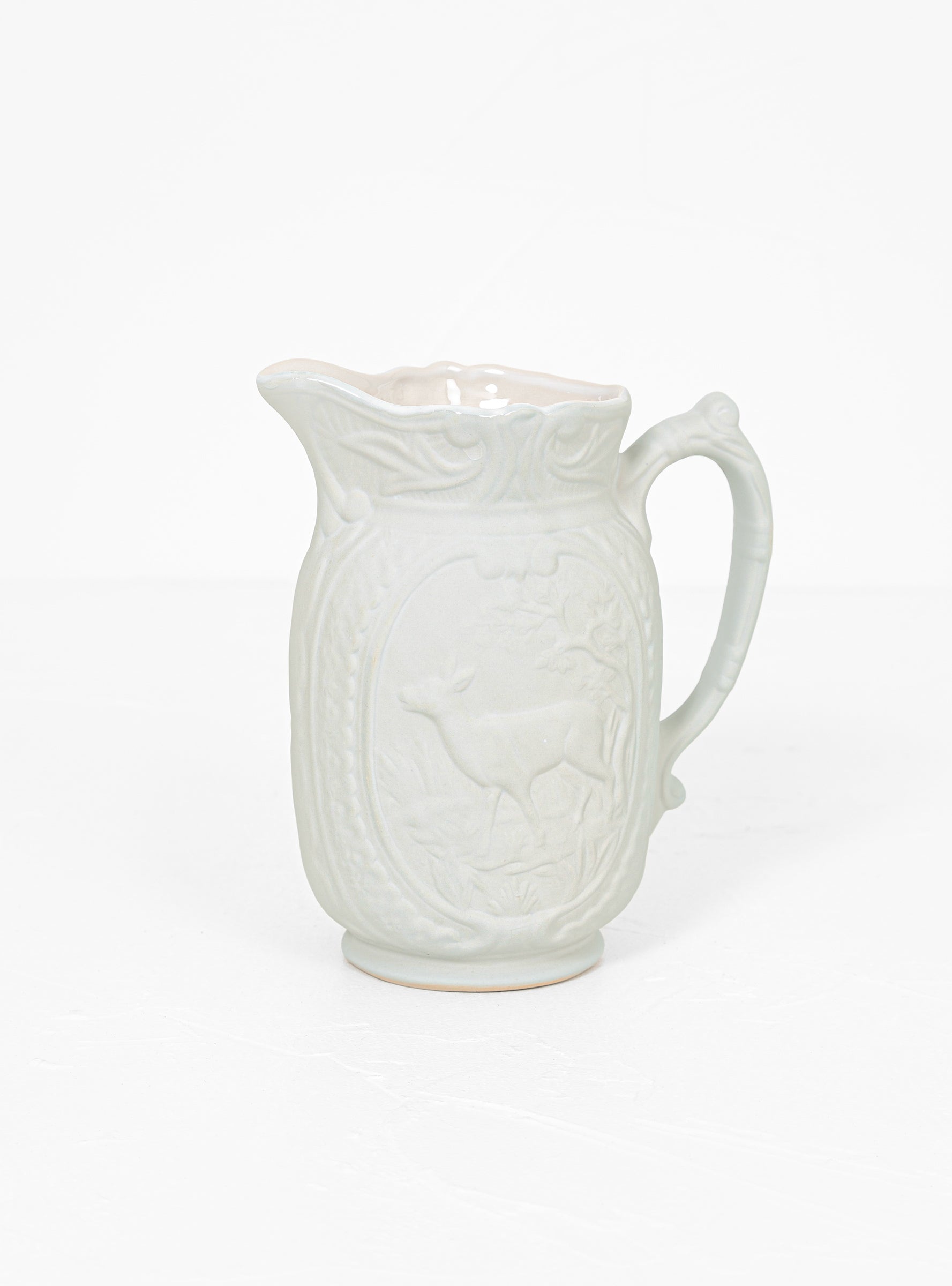  Manufacture de Digoin Deer Pitcher White