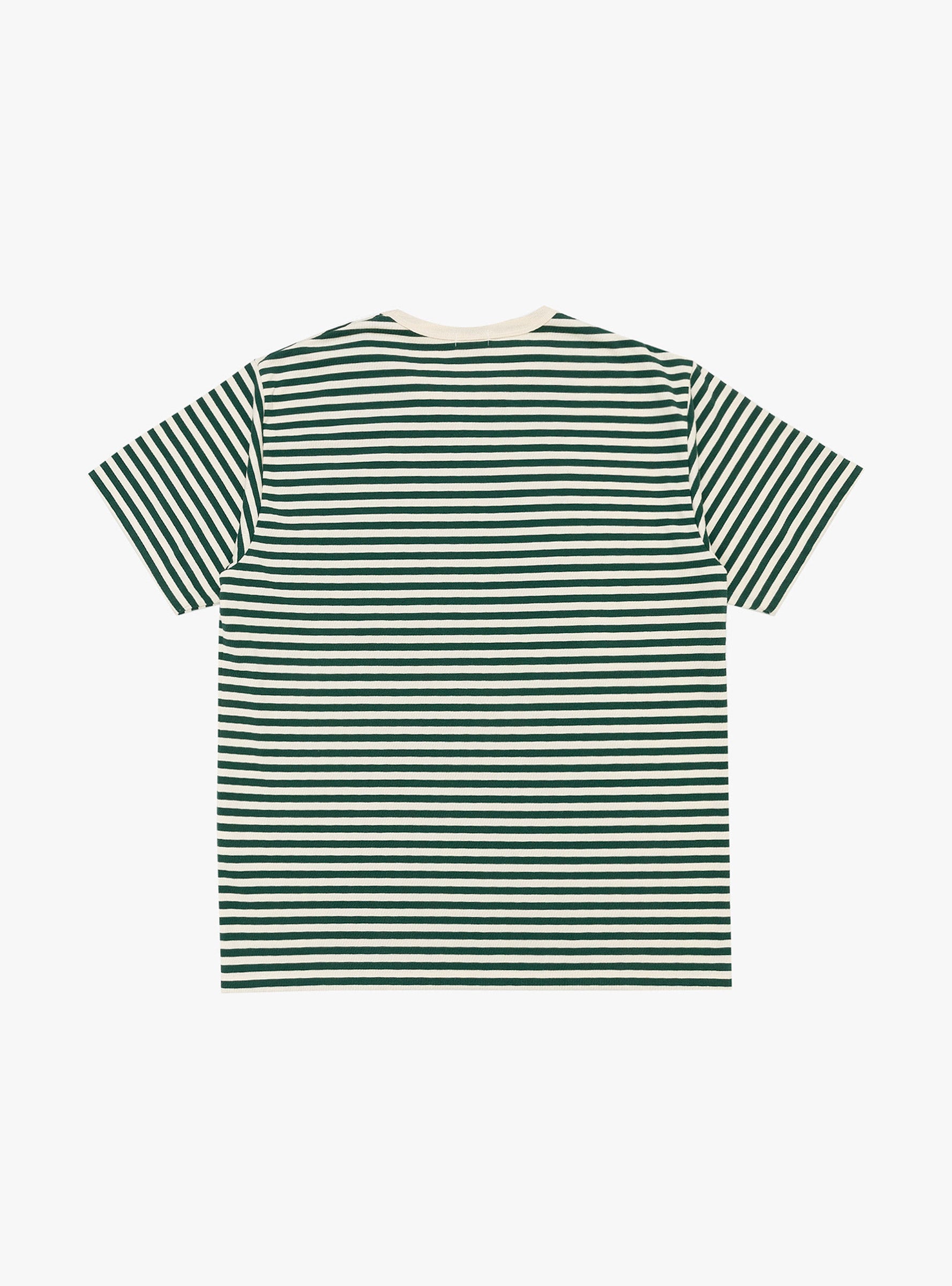  nanamica COOLMAX Stripe Jersey T-shirt Green & Natural - Size: XL