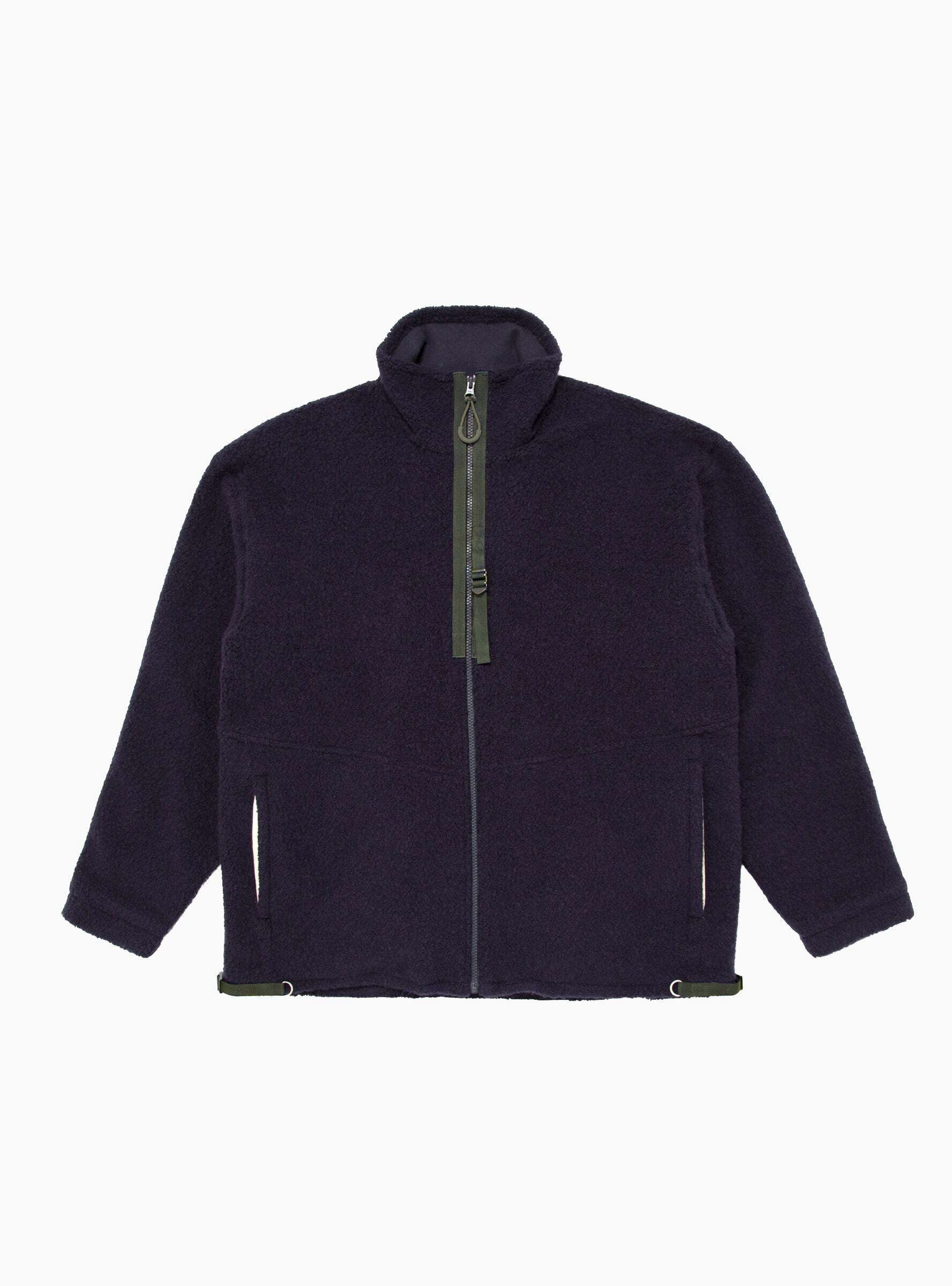  Garbstore Wool Zip Up Fleece Navy