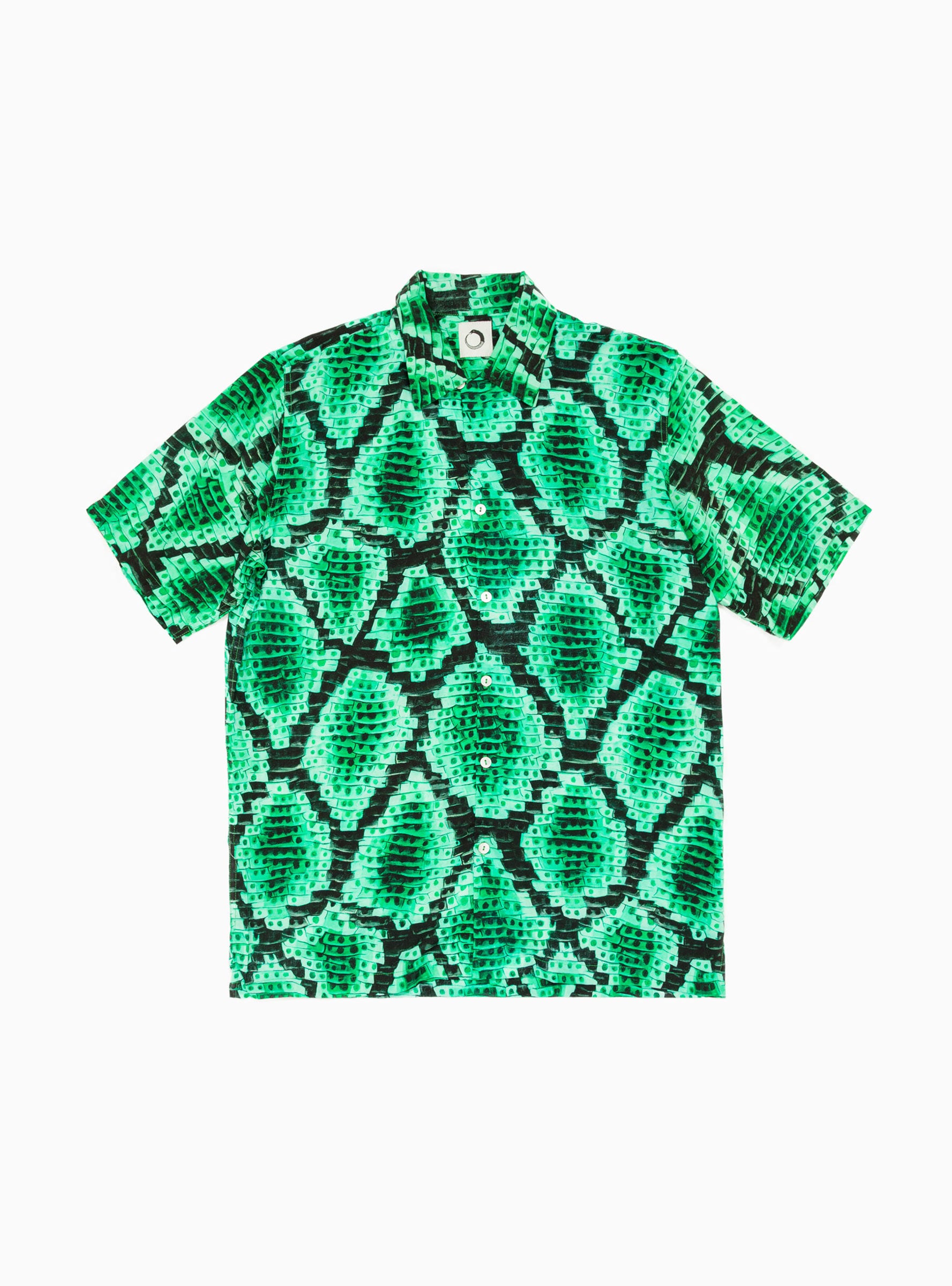  Endless Joy Snake-Print Shirt Emerald Green