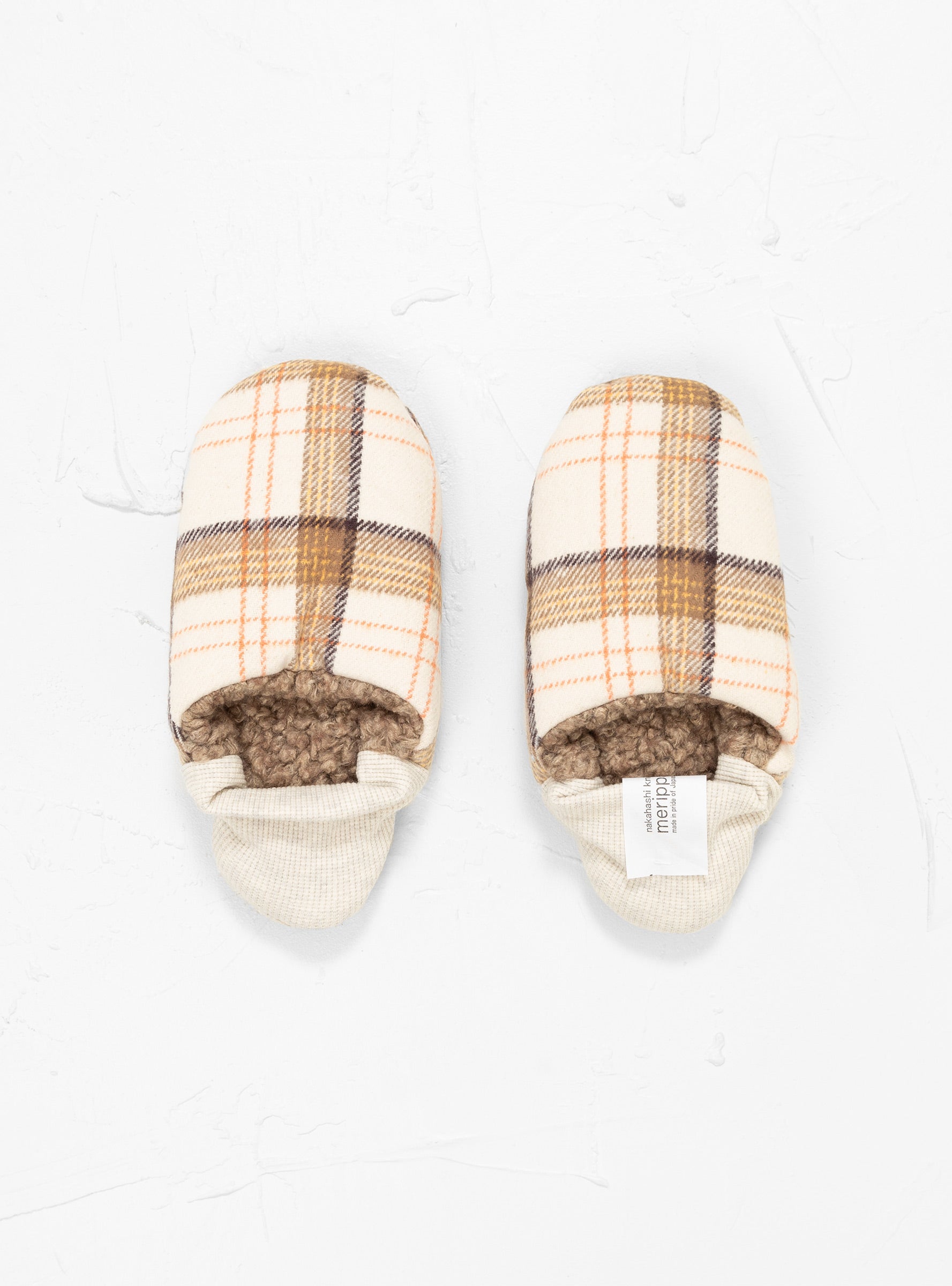  Merippa Brushed Plaid/ Big Pile Slippers