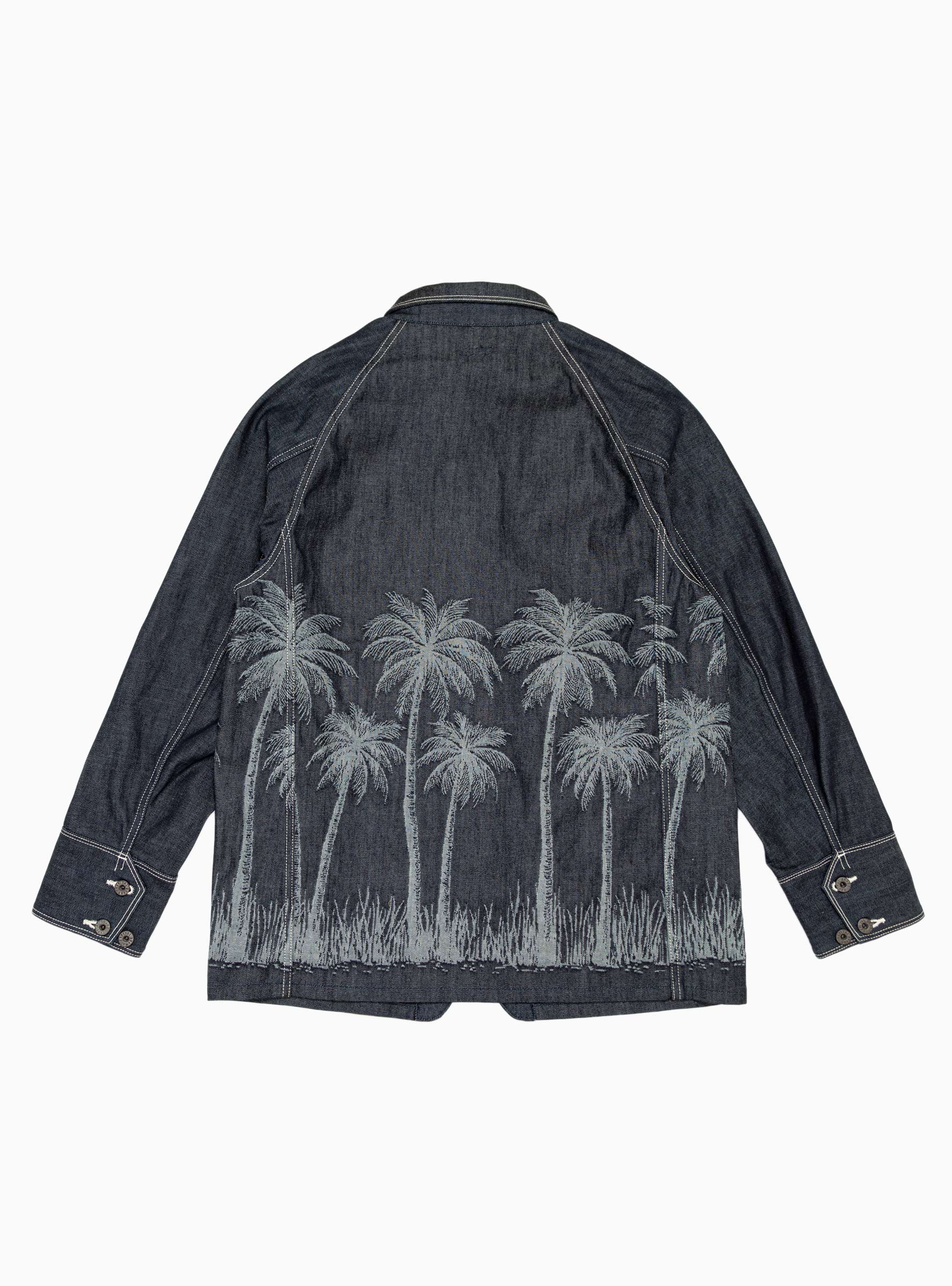  Kapital 12oz Palm Tree Jacquard Coverall Indigo - Size: Large