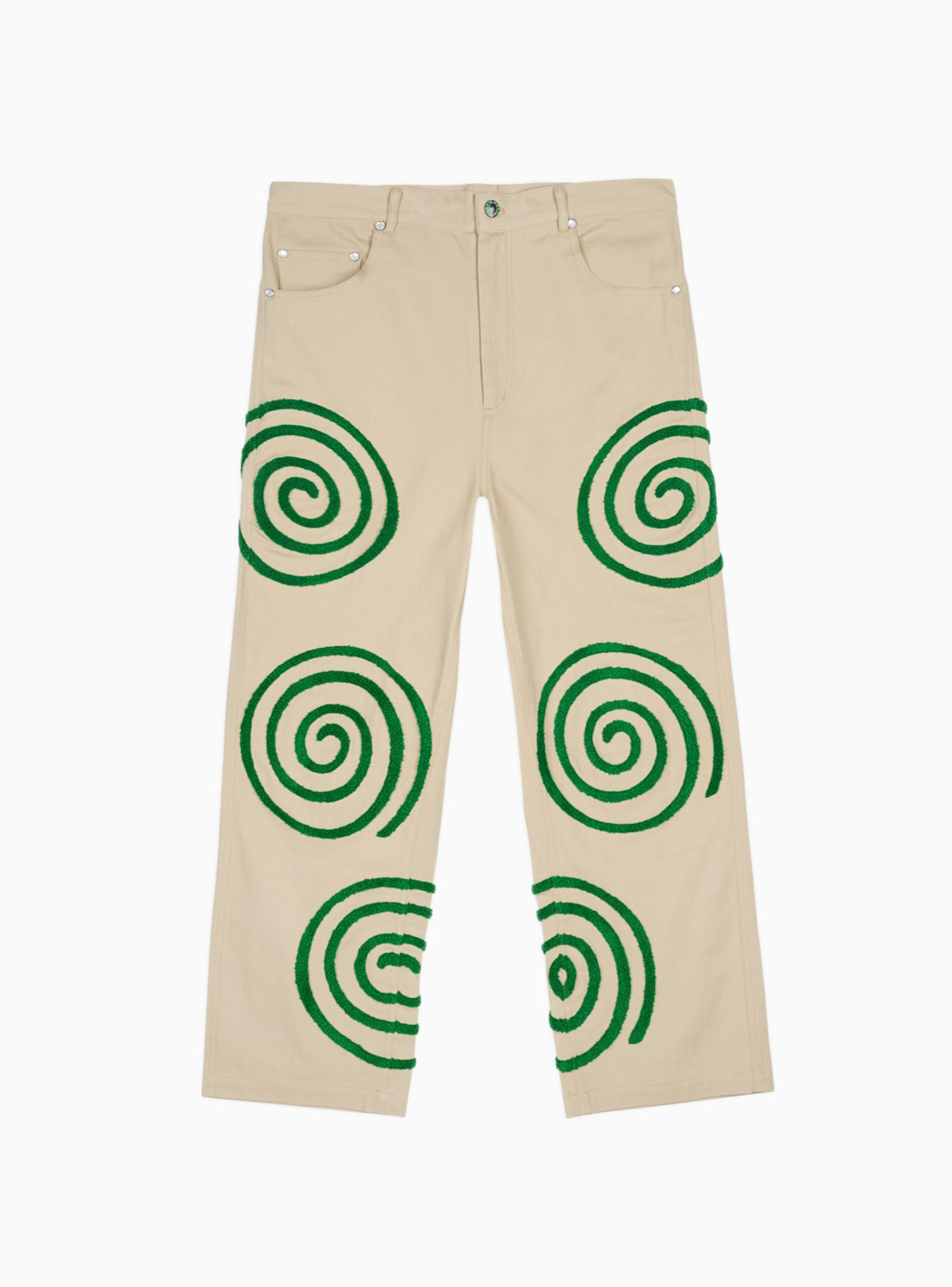  Brain Dead Swirls Twill Trousers Khaki