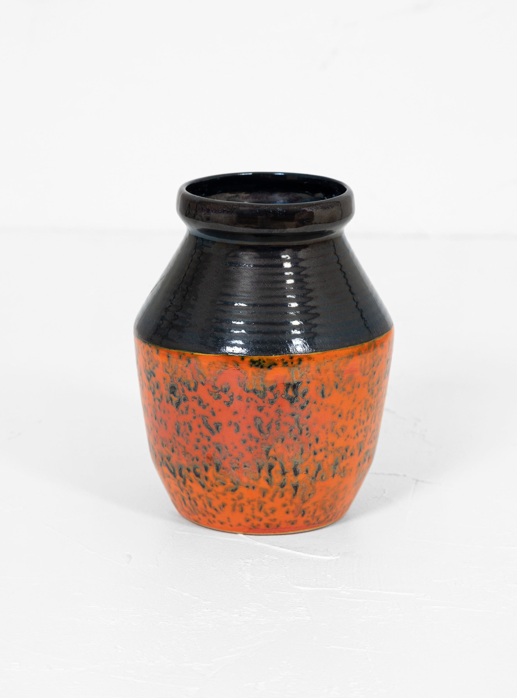  All'Origine Bicolour Vase Low Black & Orange