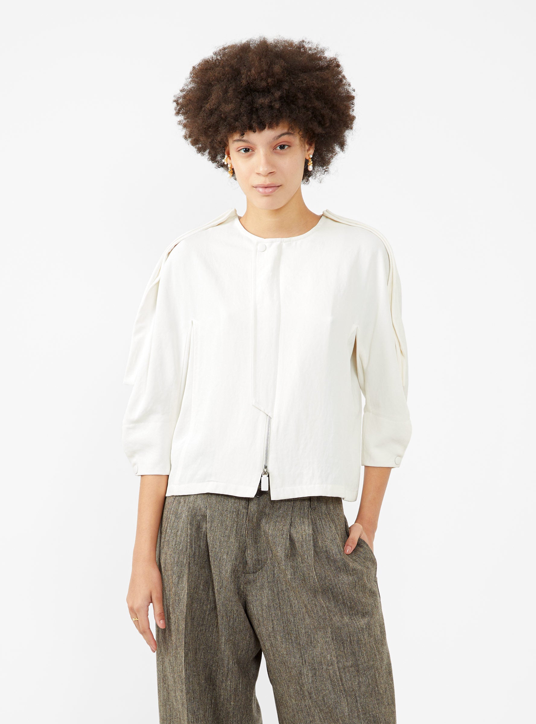  TOGA ARCHIVES Twill Blouse Off White