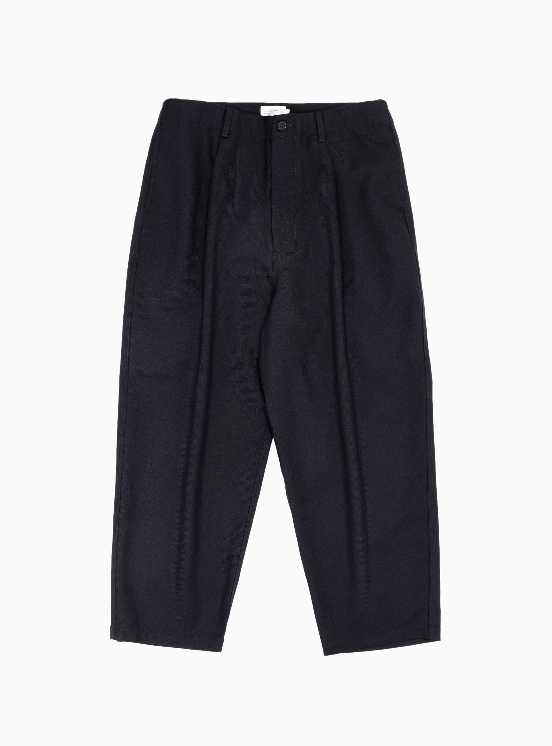  Still By Hand Wide Wool Trousers Navy