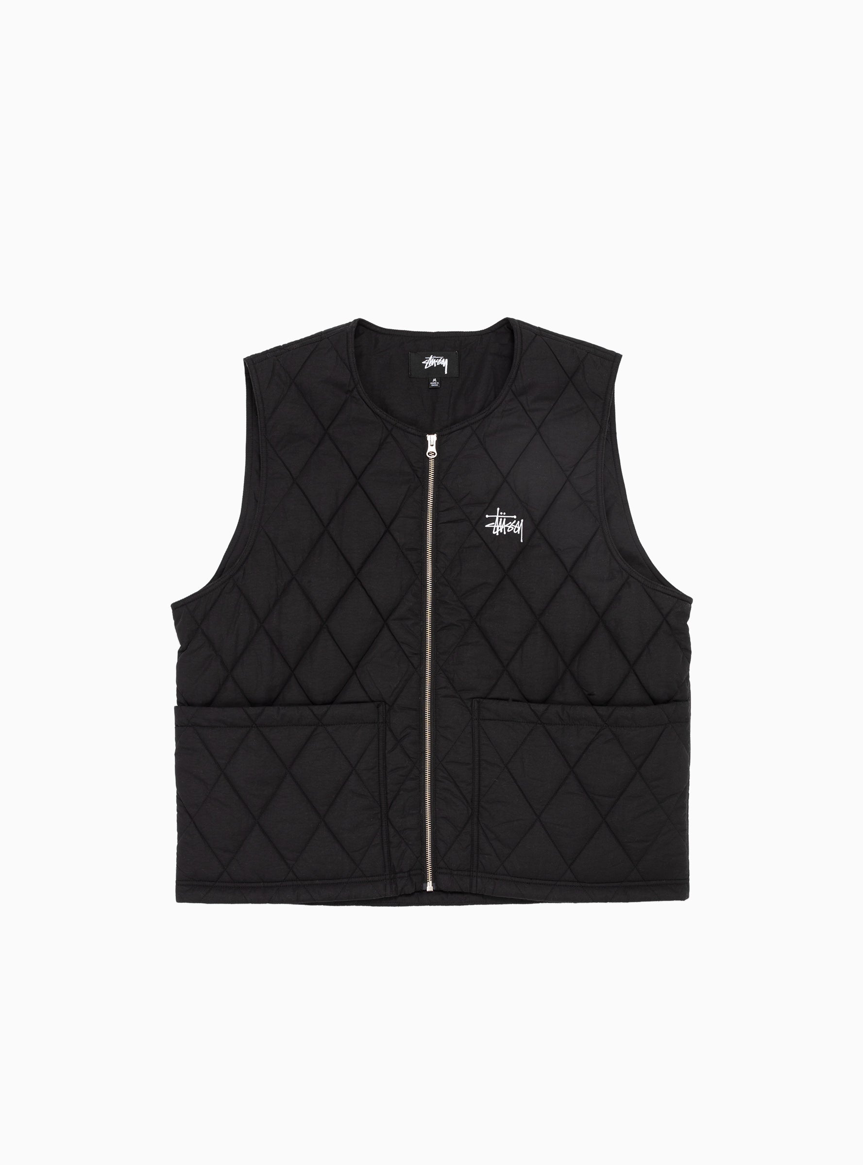  Stüssy Diamond Quilted Vest Black