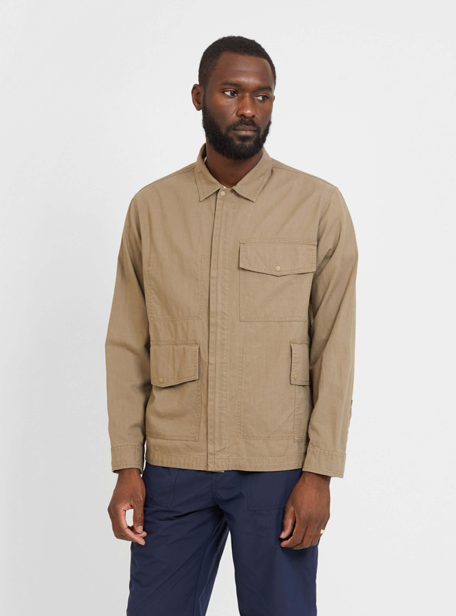  Garbstore Cotton Linen Field Jacket Brown