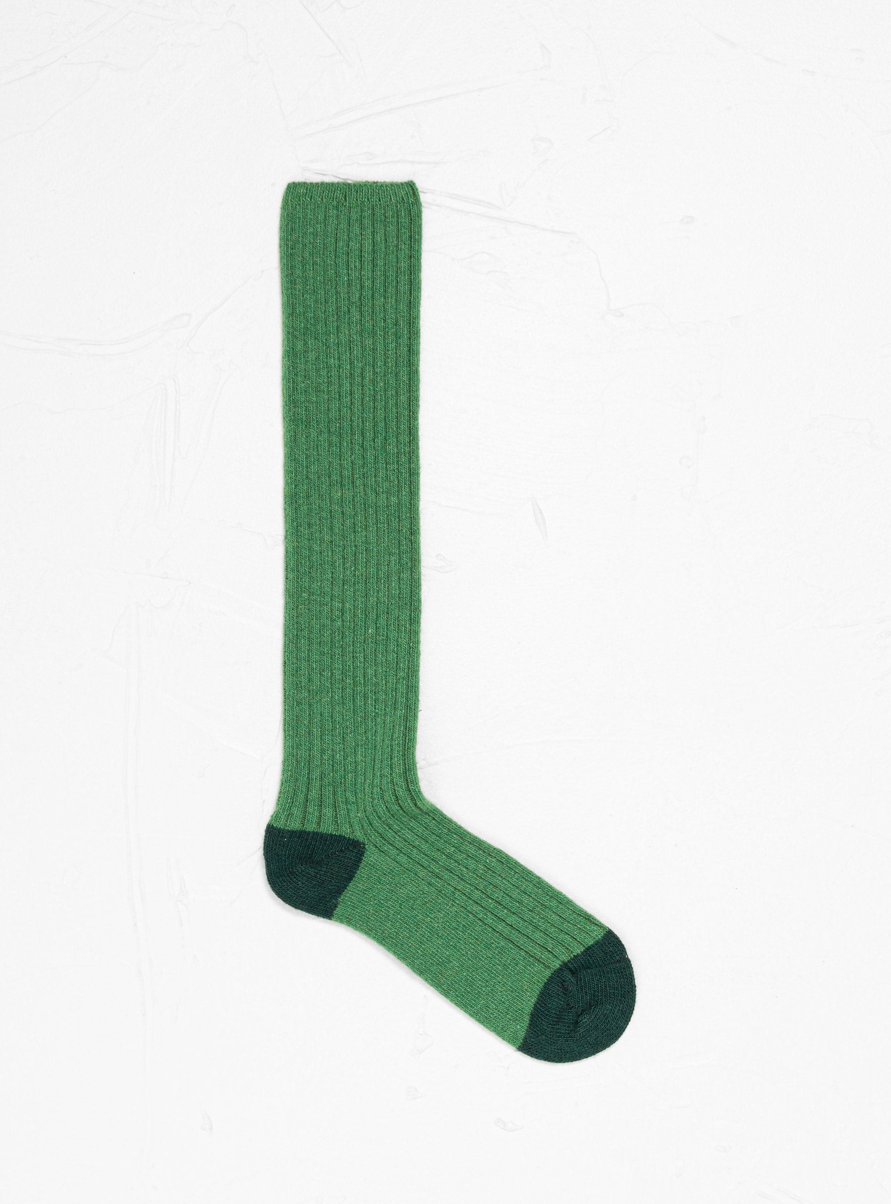  Hansel From Basel Skinny Rib Cashmere Knee Hi Socks Green