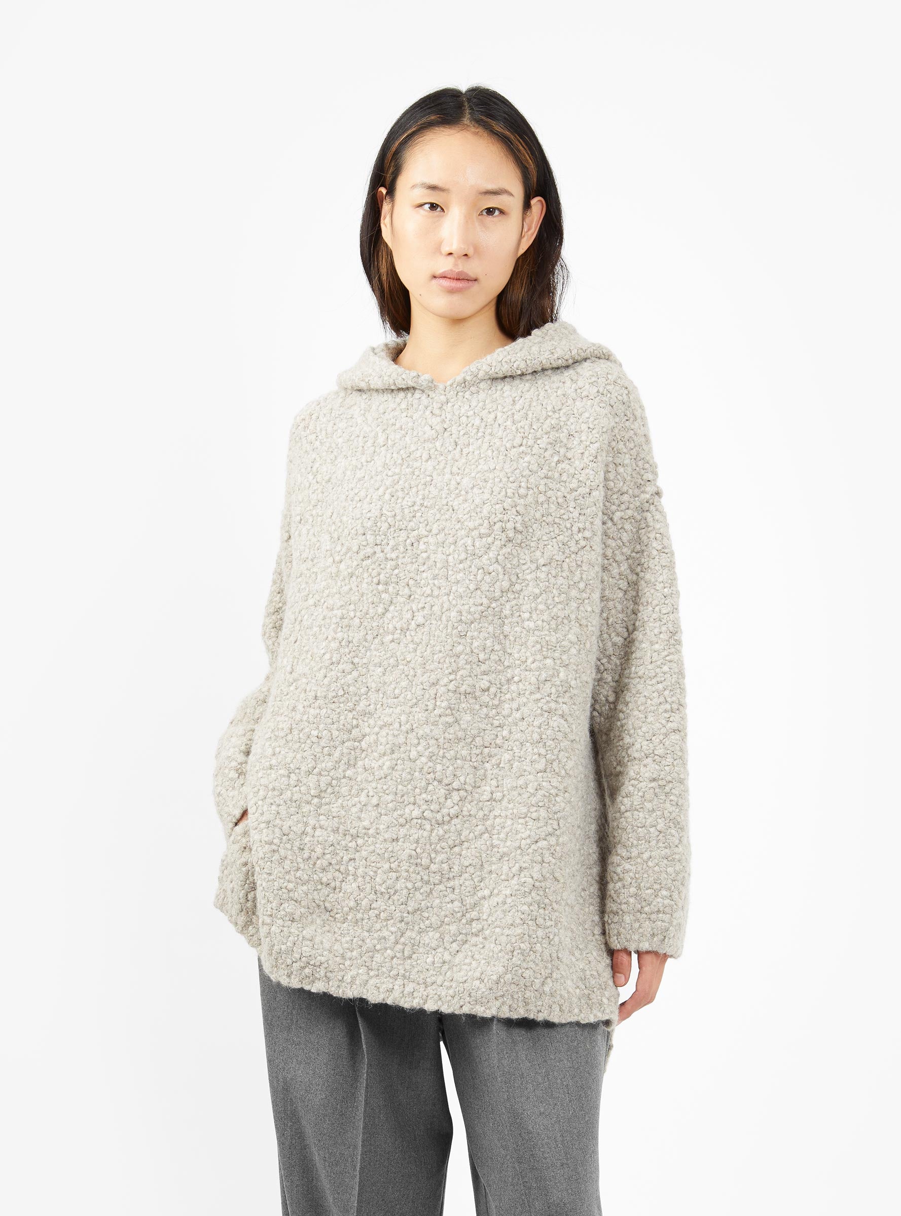Lauren Manoogian Lauren Manoogian Berber Hooded Sweater Grey - Size: Small