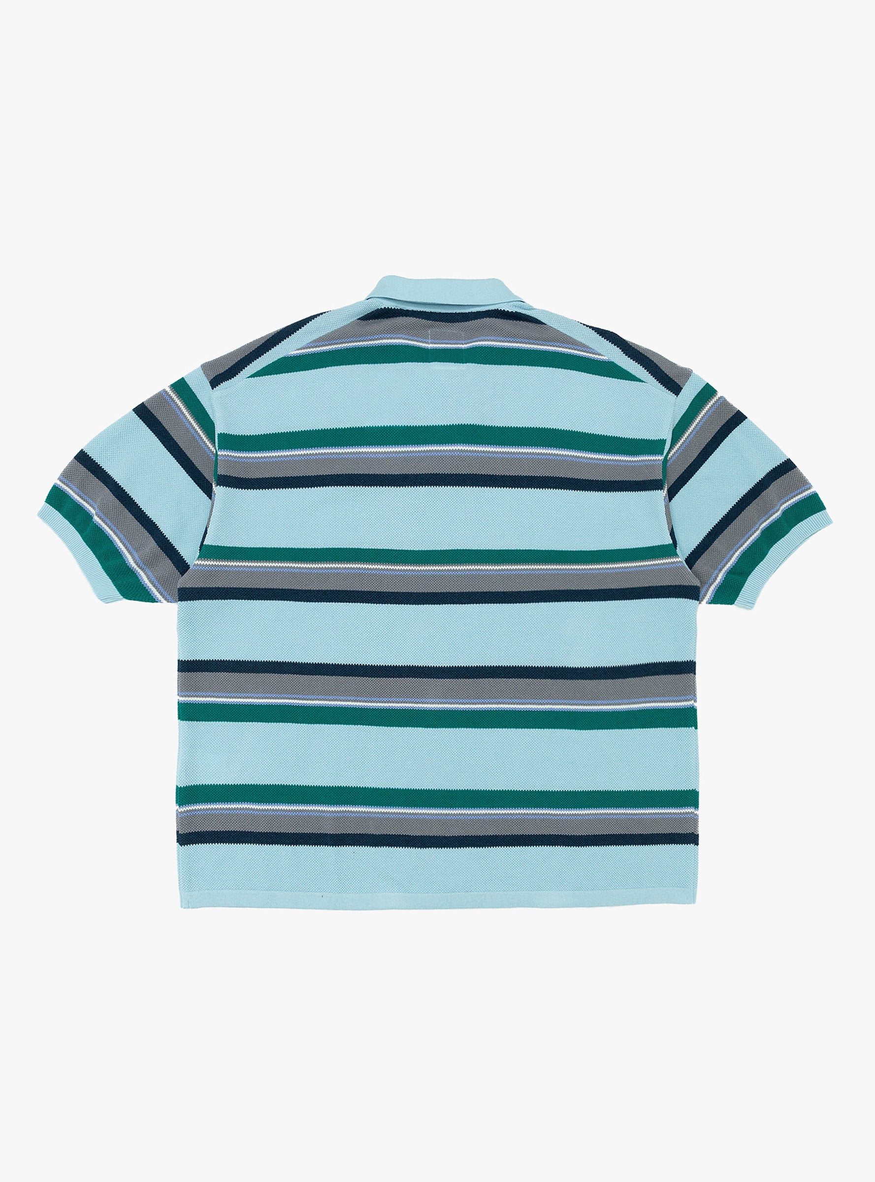  nanamica Stripe Polo Sweater Sax - Size: Medium