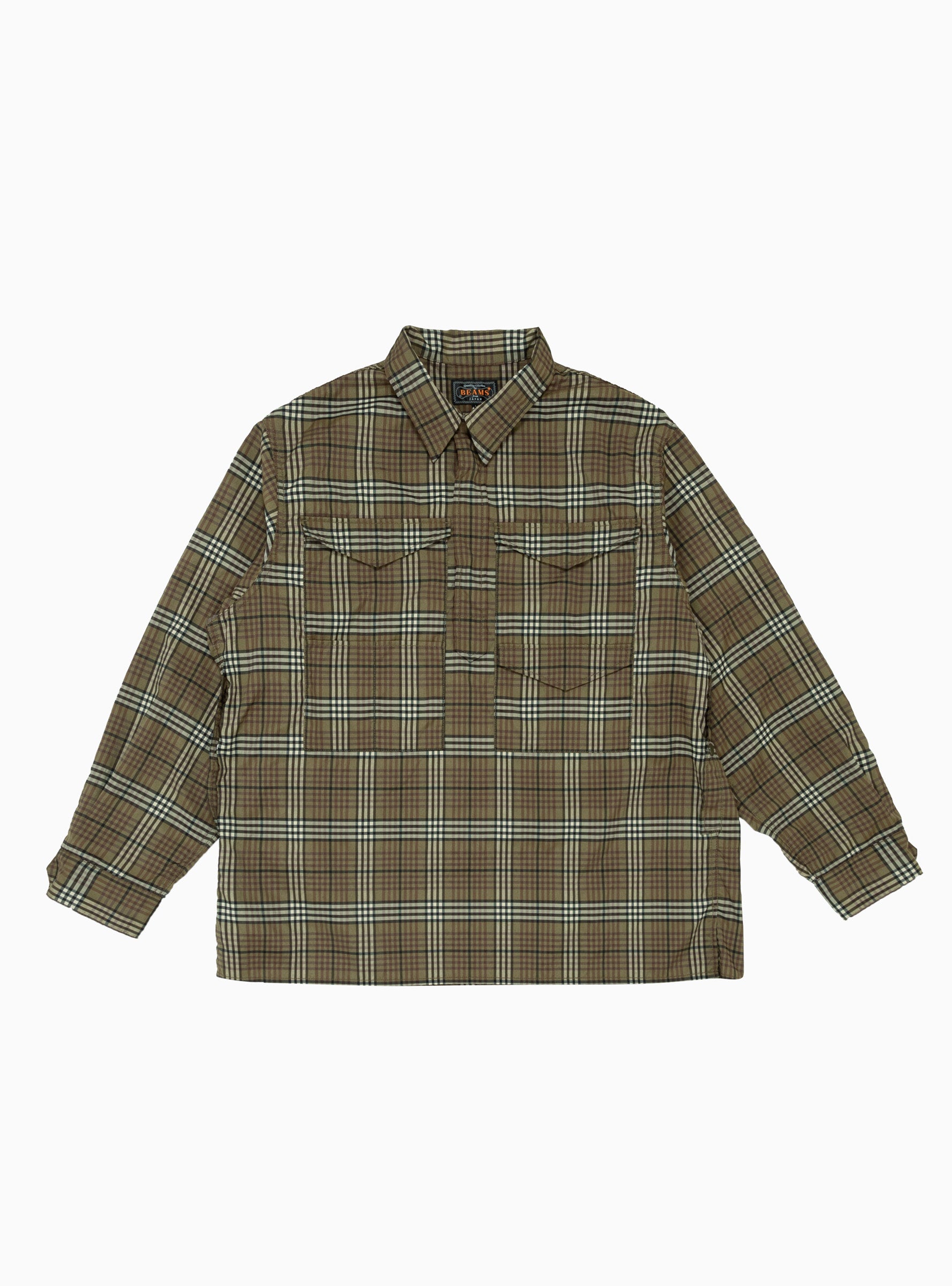  Beams Plus Adventure Shirt III Olive Check