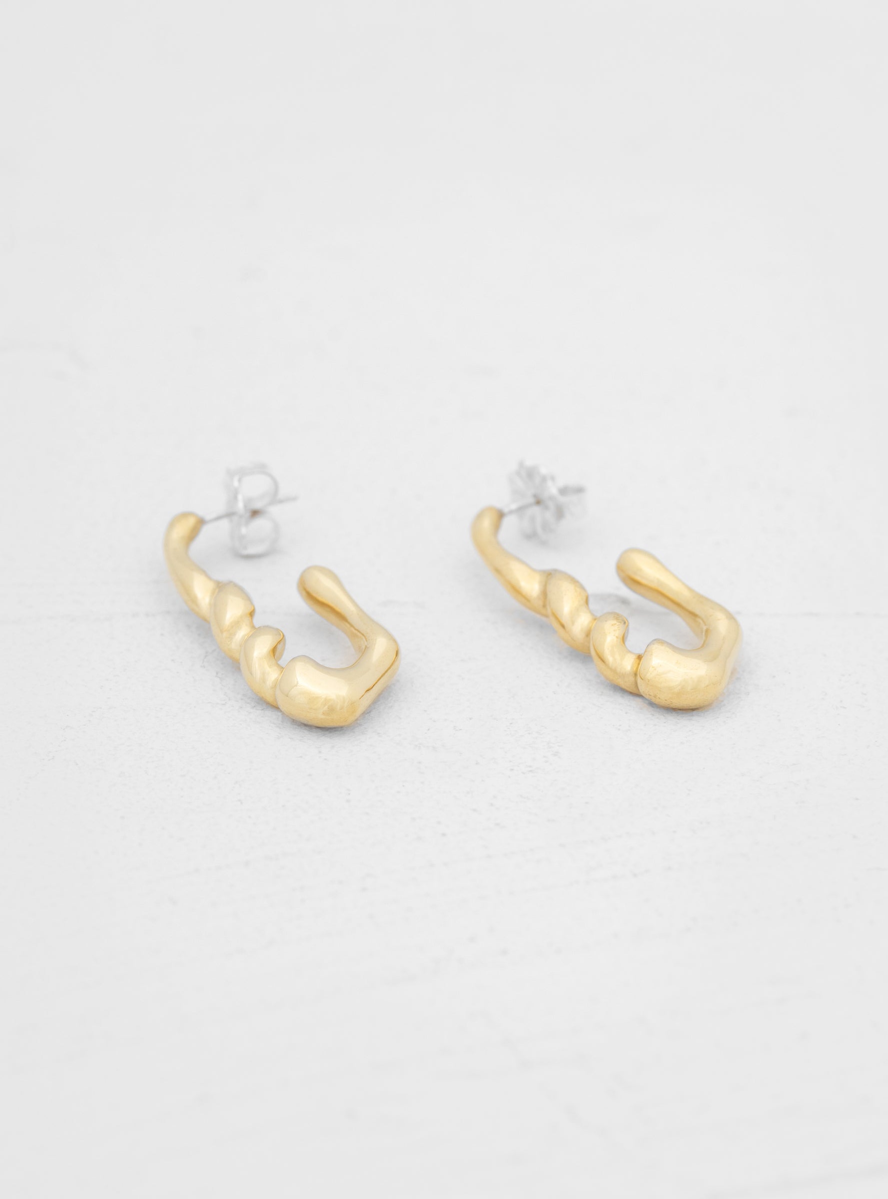  Leigh Miller Small Corkscrew Stud Earrings Brass