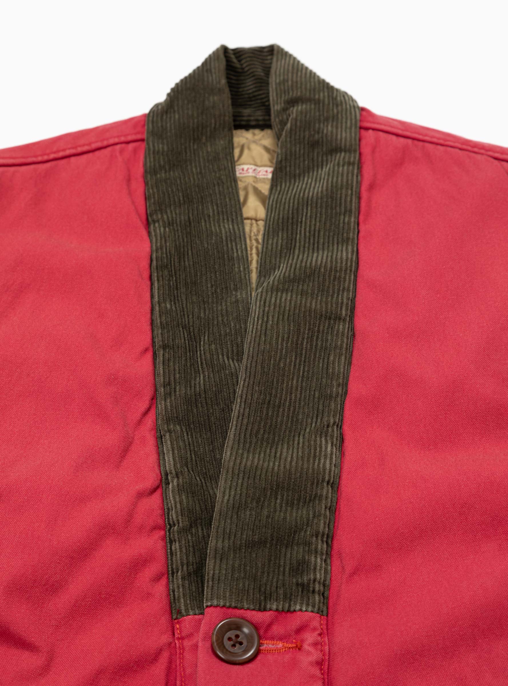  Kapital Dotera Canvas Vest Pink & Red - Size: Medium