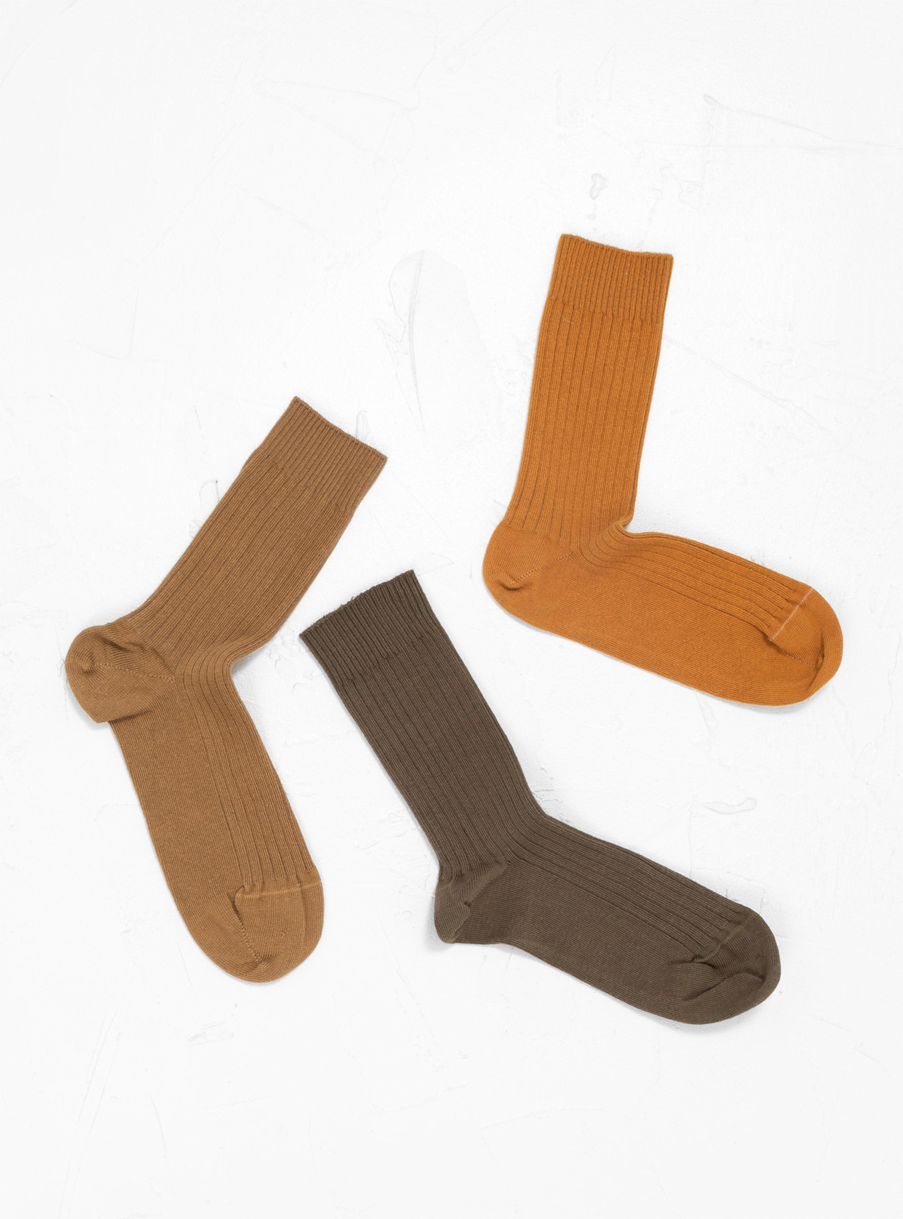  Baserange Rib Ankle Socks Pack of 3 Multi