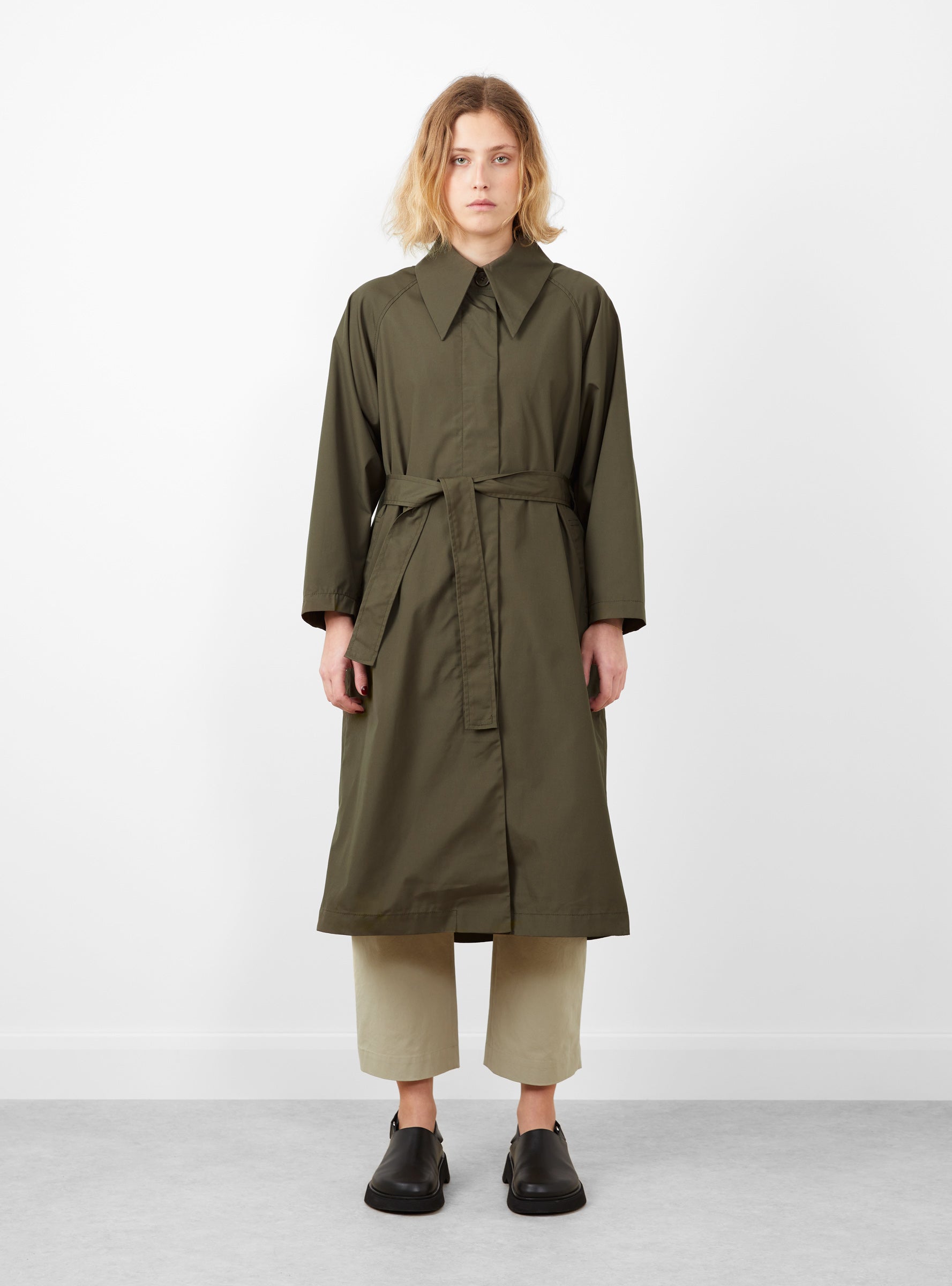  7115 by Szeki Spring Trench Overcoat Olive - Size: Medium