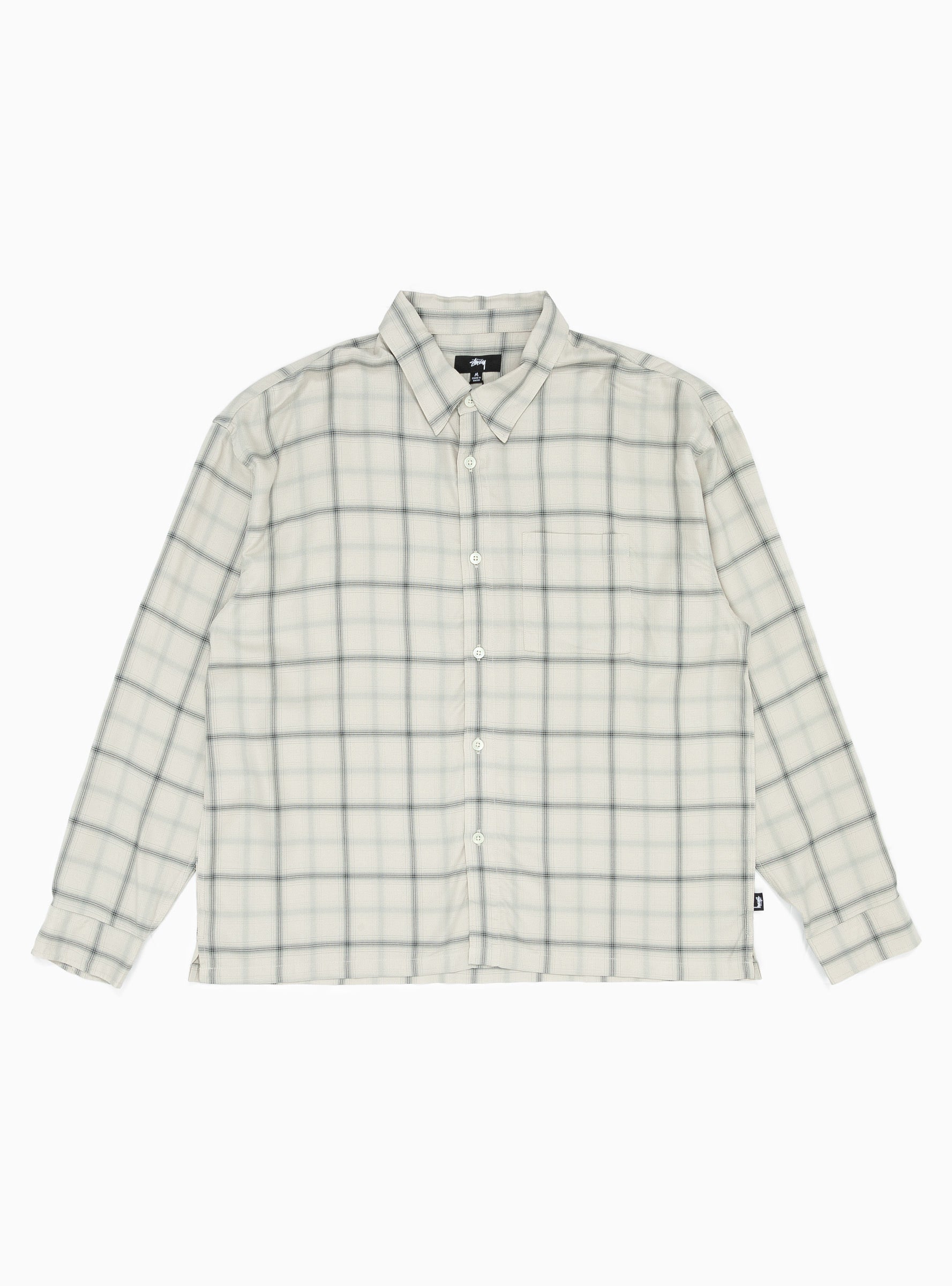  Stüssy Shadow Plaid Rayon Shirt Natural