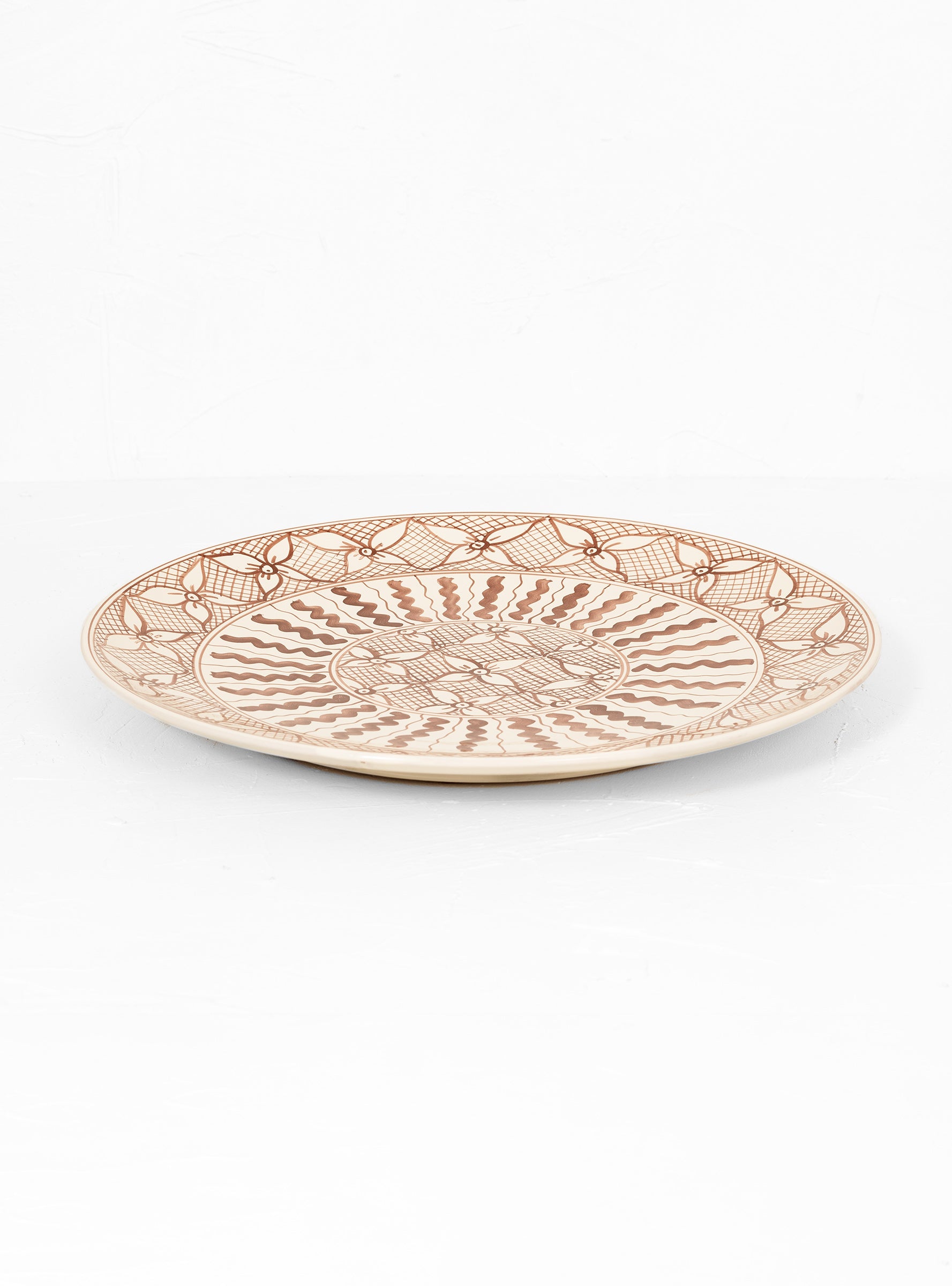  Enza Fasano Ceramiche Arab Flat Plate Light Brown